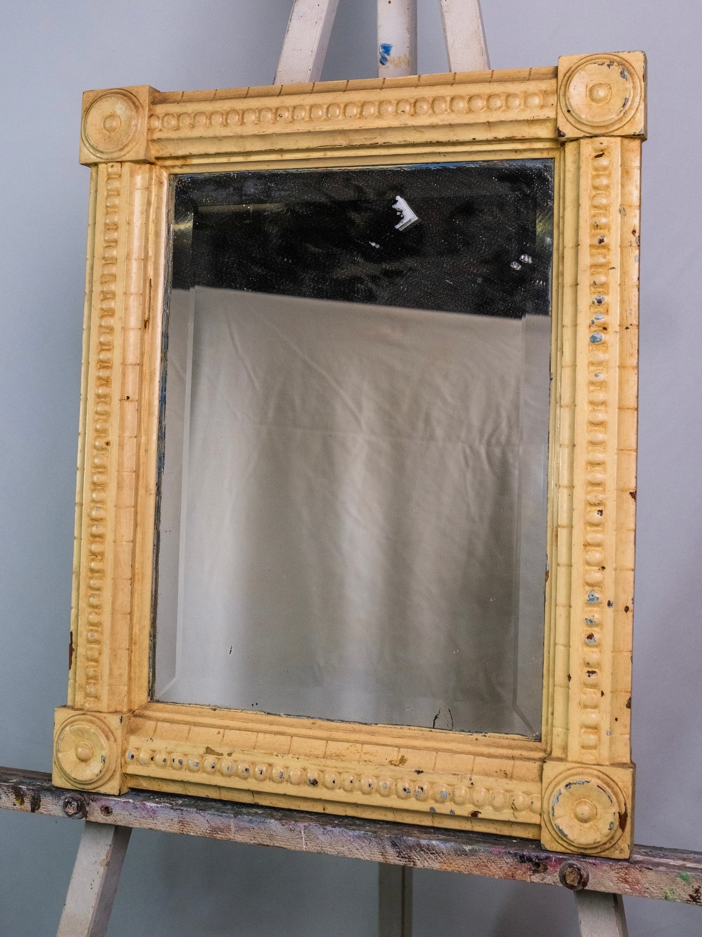Antique 1900s Victorian Molding Beveled Glass Mirror