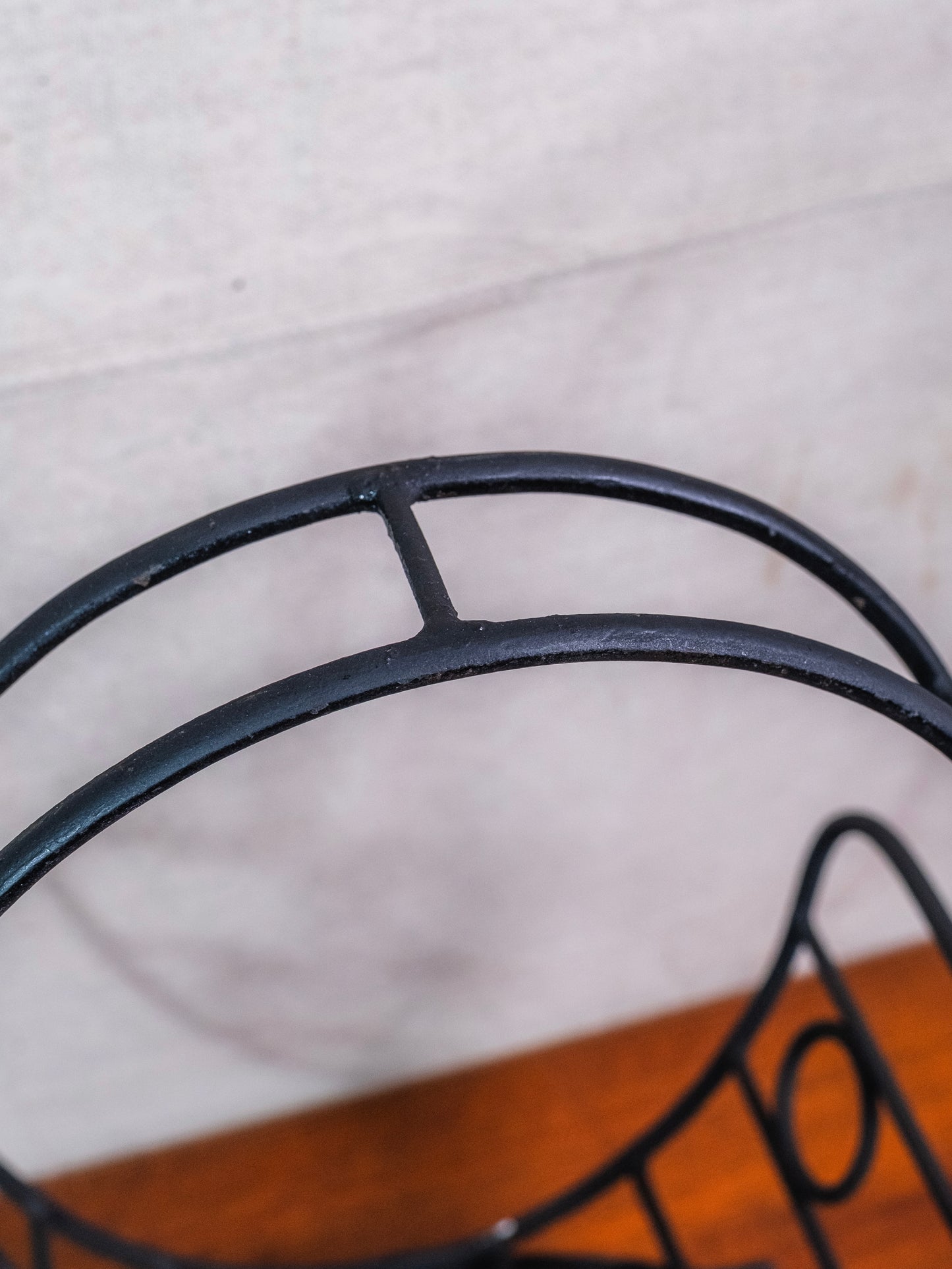 Vintage 1970s Wrought Iron Firewood Display Holder