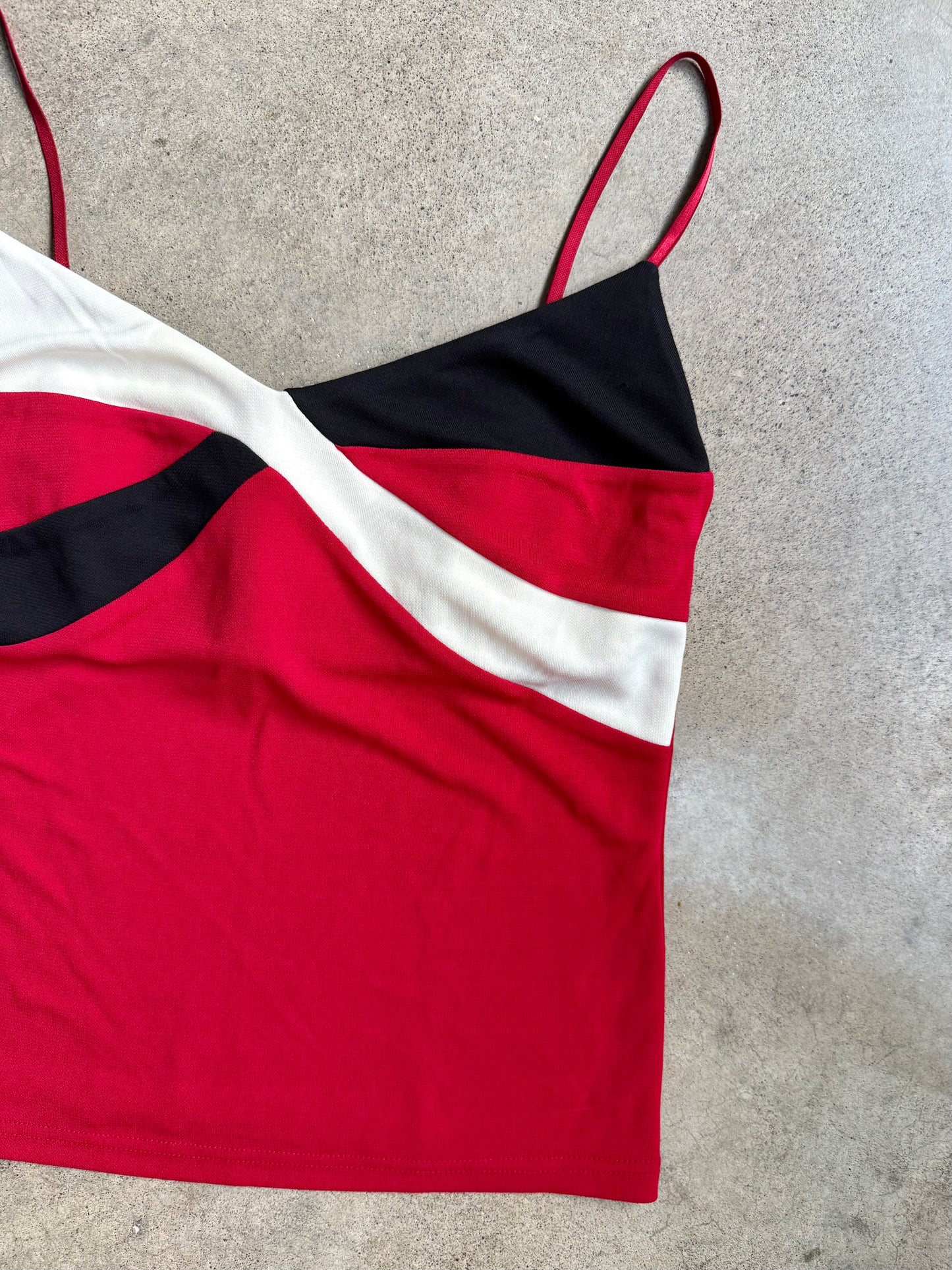 Vintage 1990s Mixit Red & Black Tank Top | Small