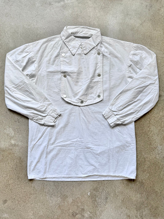 Vintage Handmade White Old West Cavalry Bib Shirt | L/XL