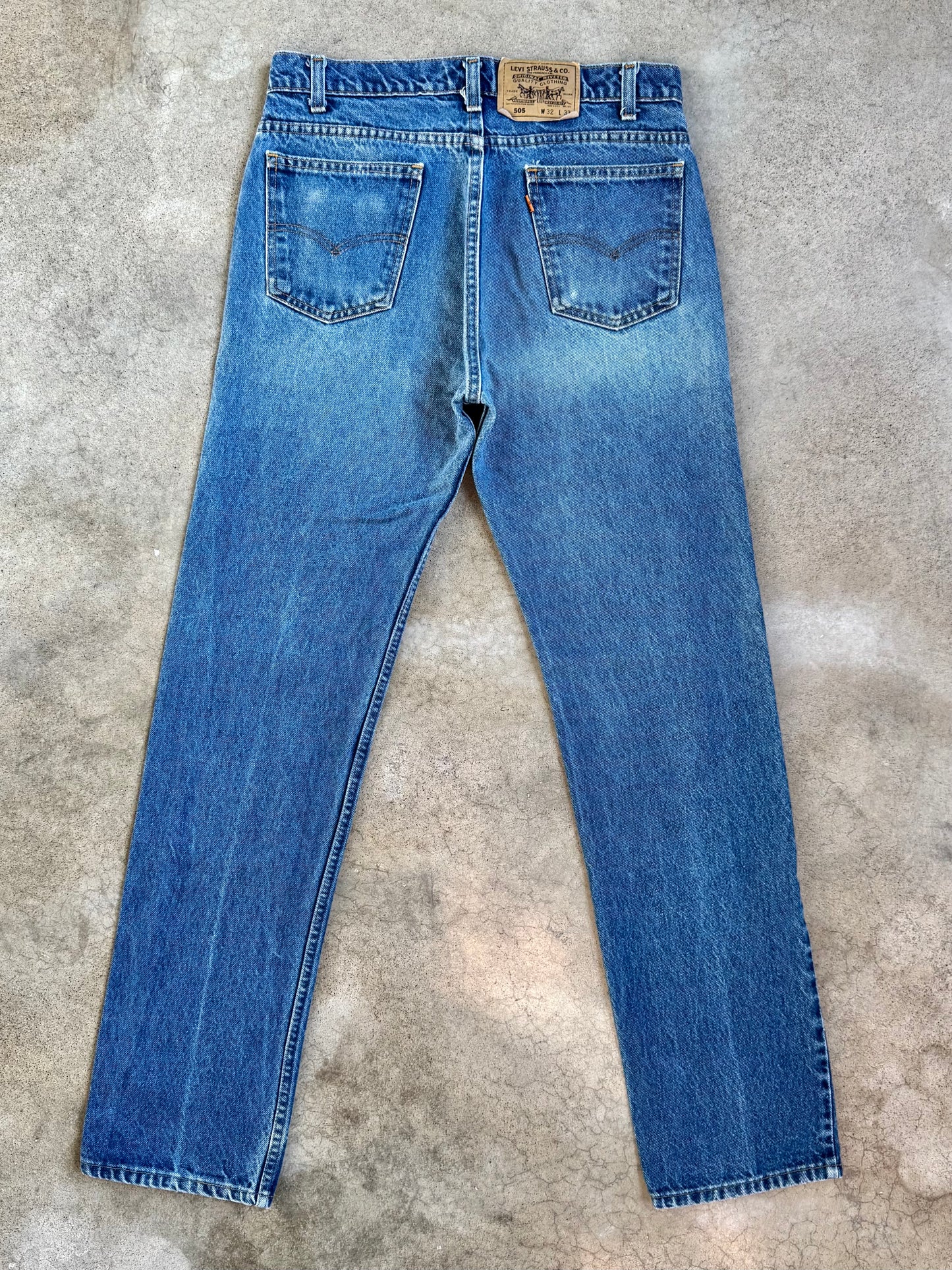 Vintage 1980s Levi’s 505 Orange Tab Medium Wash Jeans | 32x33