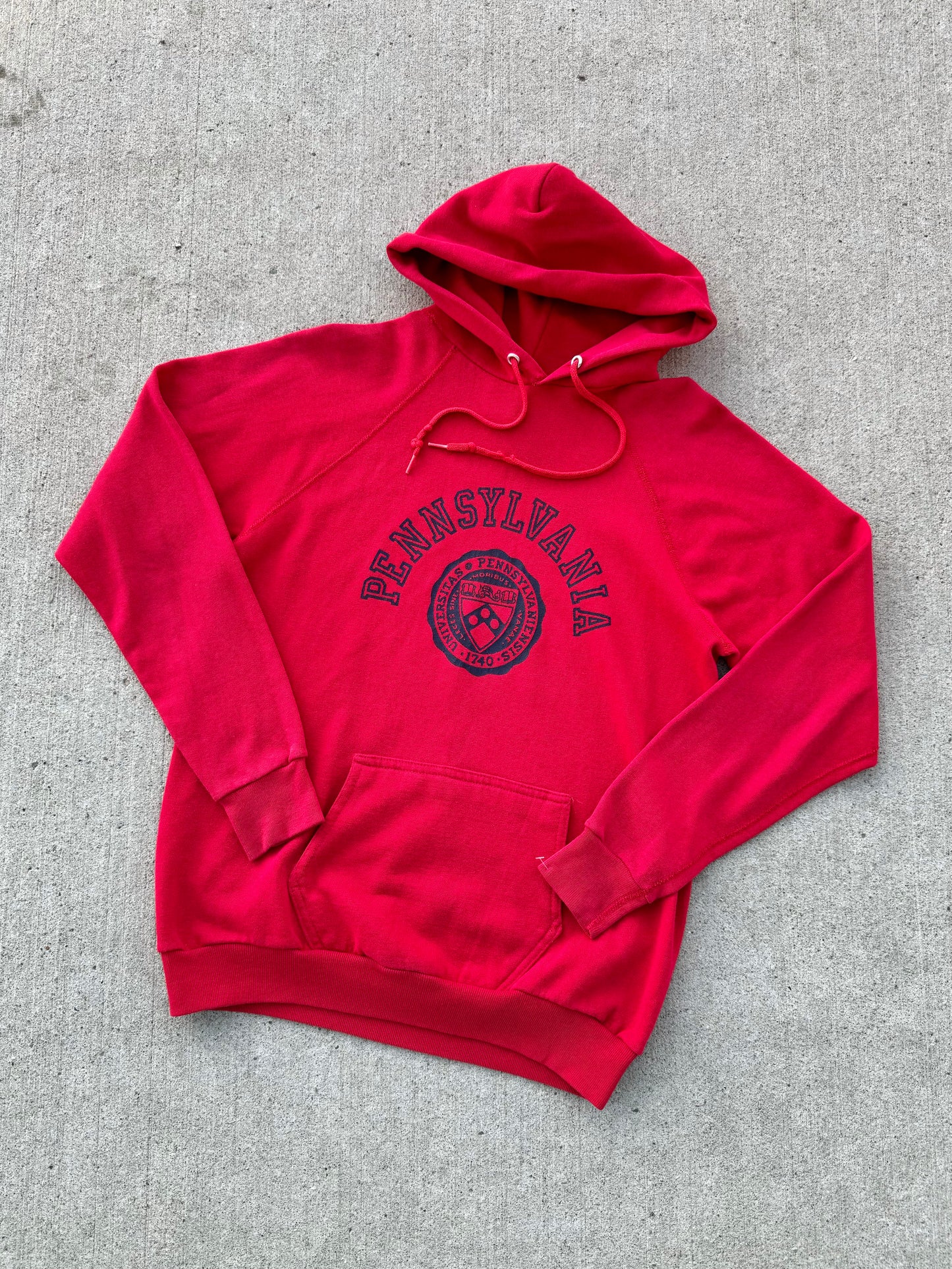 Vintage 1980s University of Pennsylvania Red Hoodie | M/L