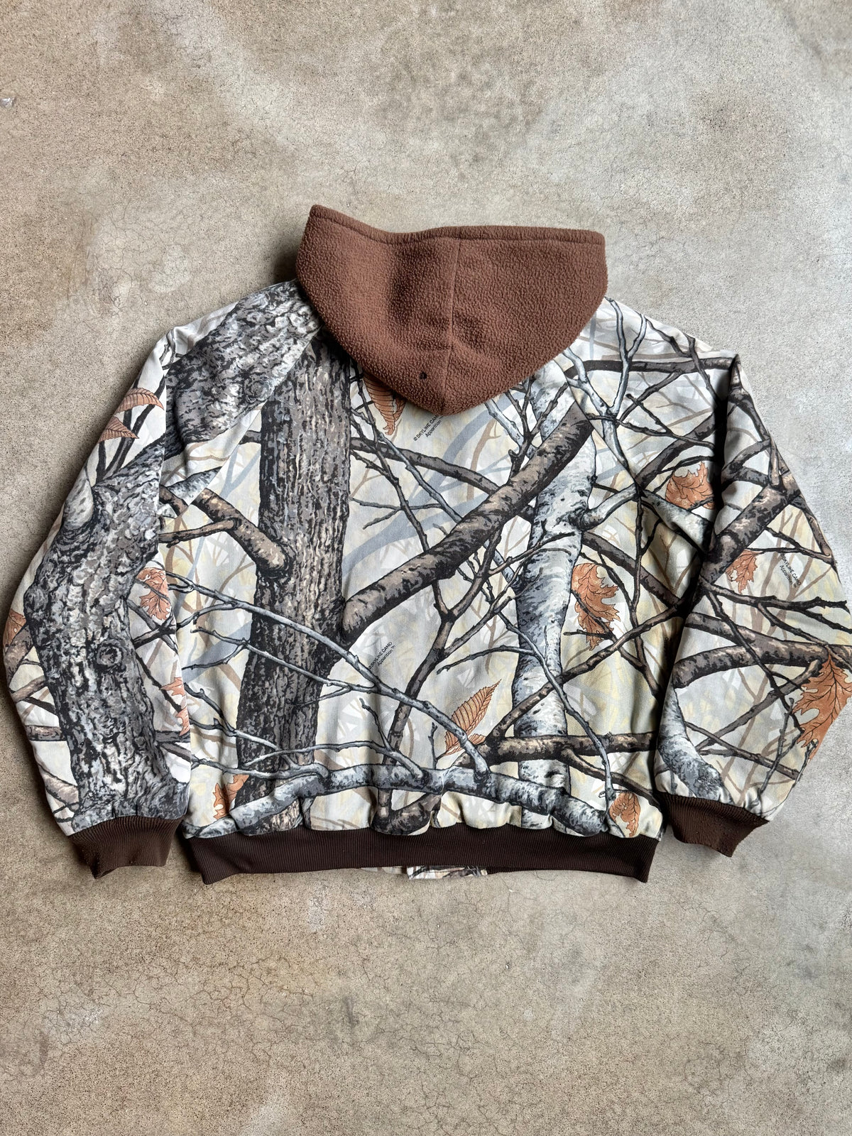Vintage 1980s Clarkfield Outdoors Fleece Lined Skyline Camo Hunting Jacket | Large