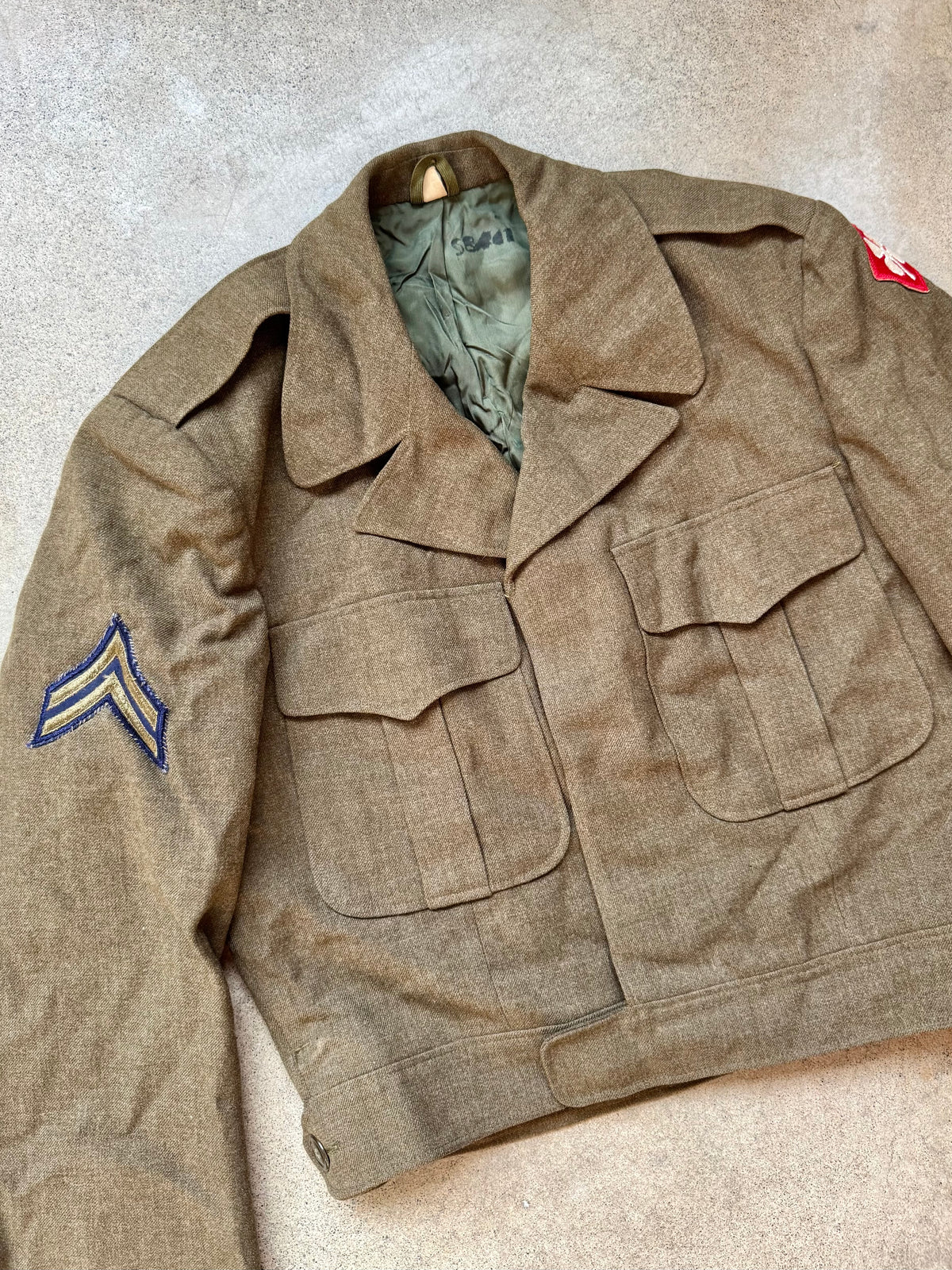 Vintage 1950s Military U.S. Army Wool Ike Jacket | 38R