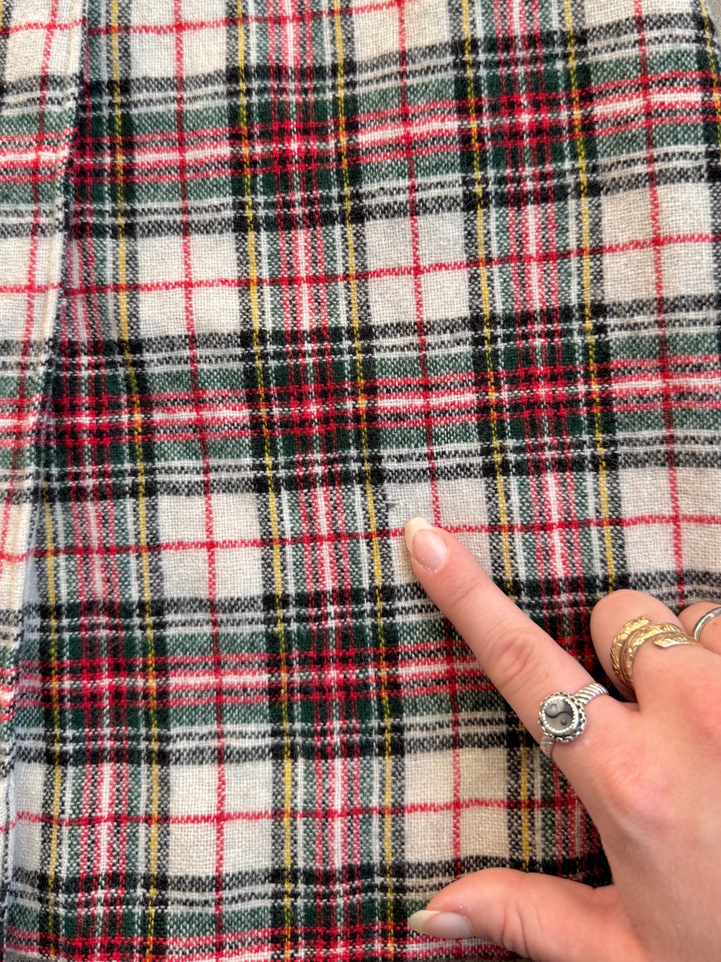 Vintage 1970s Plaid Wool Mini Wrap Skirt | Waist 26”