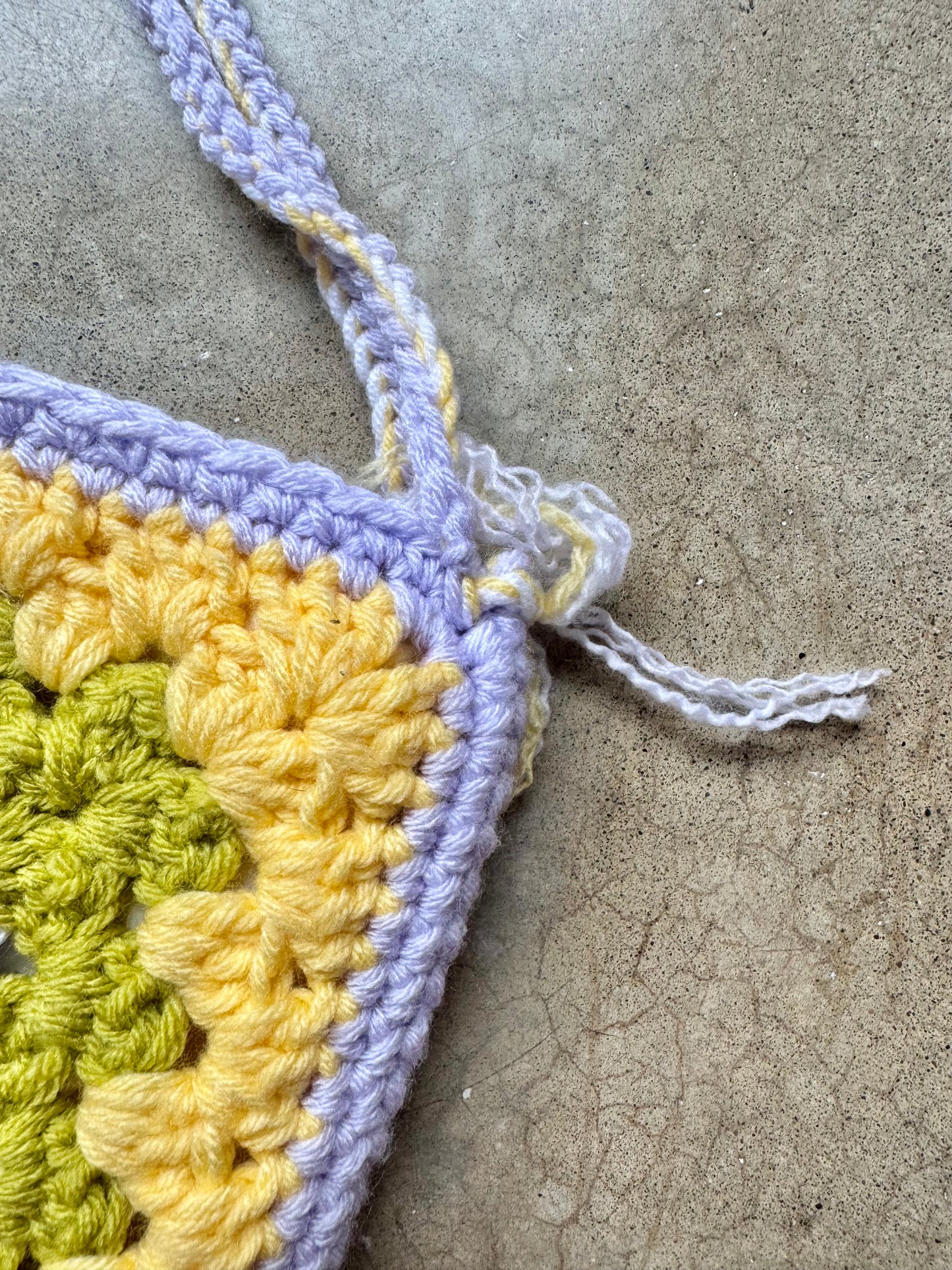 Handmade Floral Crochet Granny Square Bag