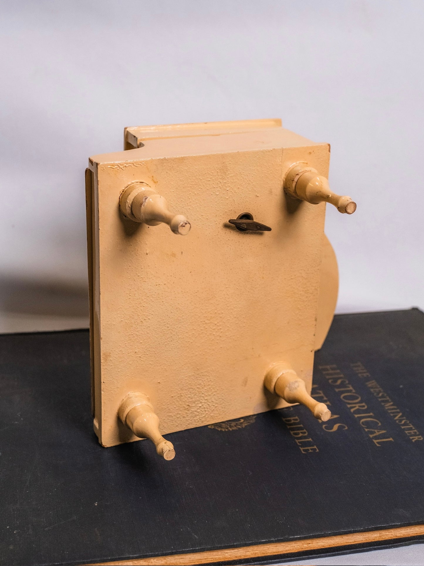 Vintage 1950s MCM Wooden Painted Piano Musical Jewelry Box