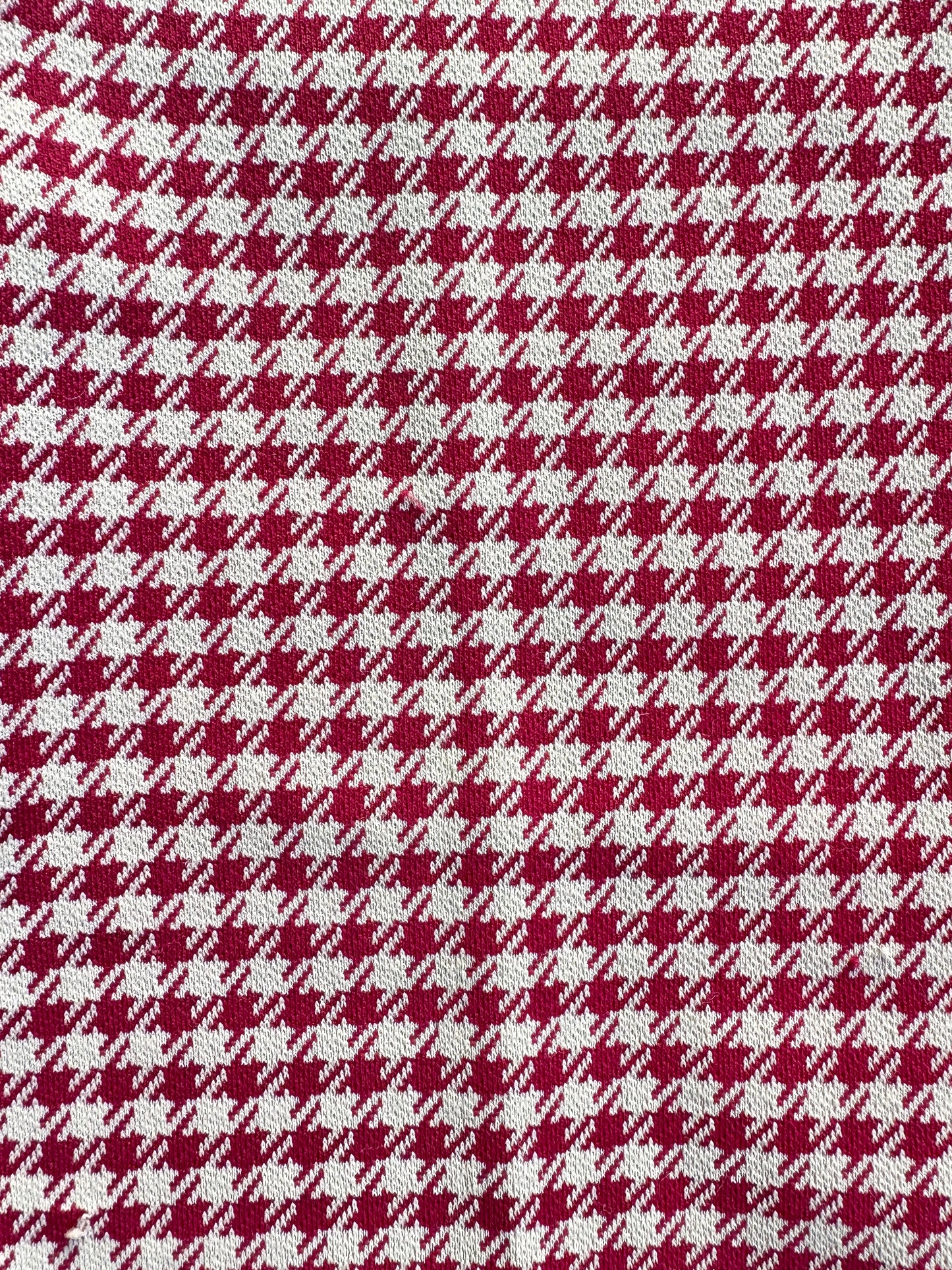 Vintage 1970s Red & Beige Houndstooth Belted Two-Piece Pantsuit | Medium