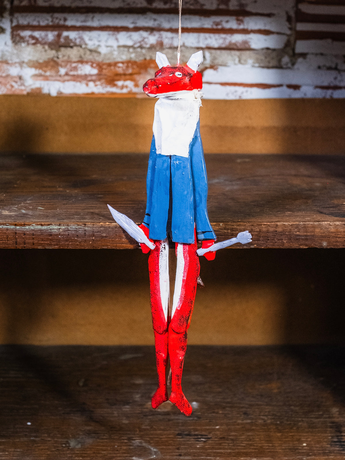 Hampelmann Style Folk Art Handmade Jumping Jack Toy | Mr. Fox