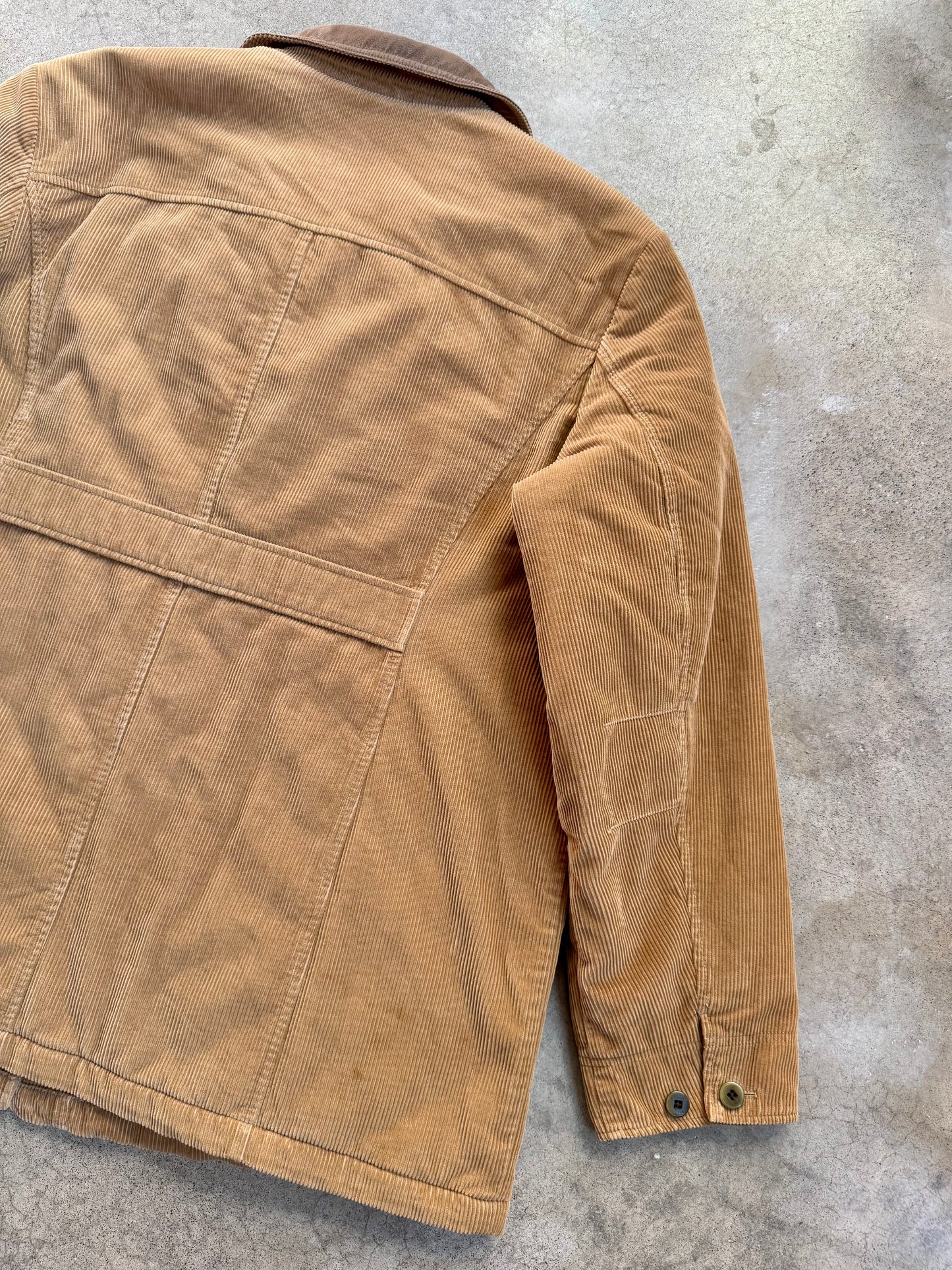 2000s L.L. Bean Tan Corduroy Quilt Lined Barn Jacket | XL