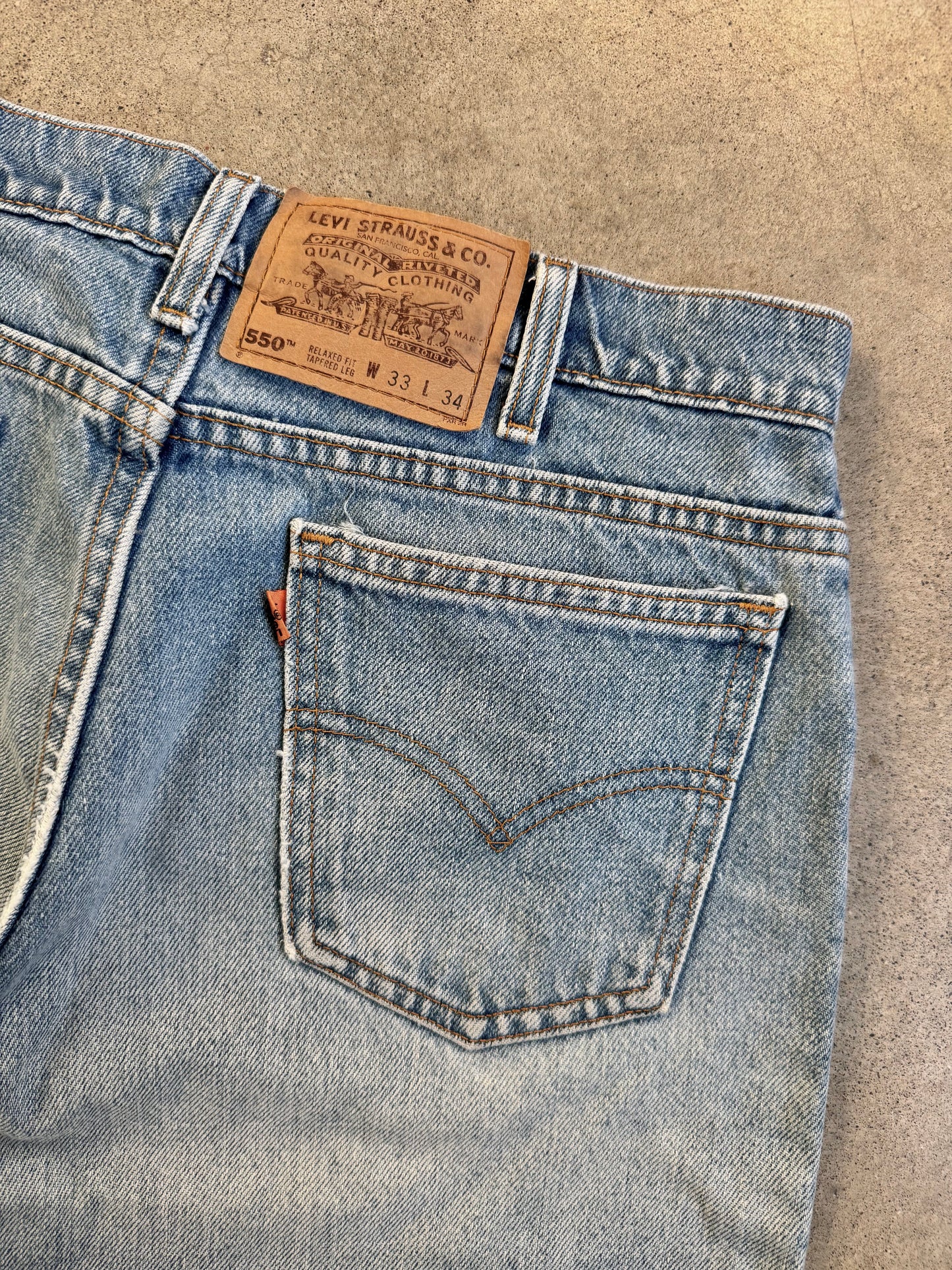 Vintage 1980s Levi's Orange Tab 550 Relaxed Tapered Jeans | 33x34