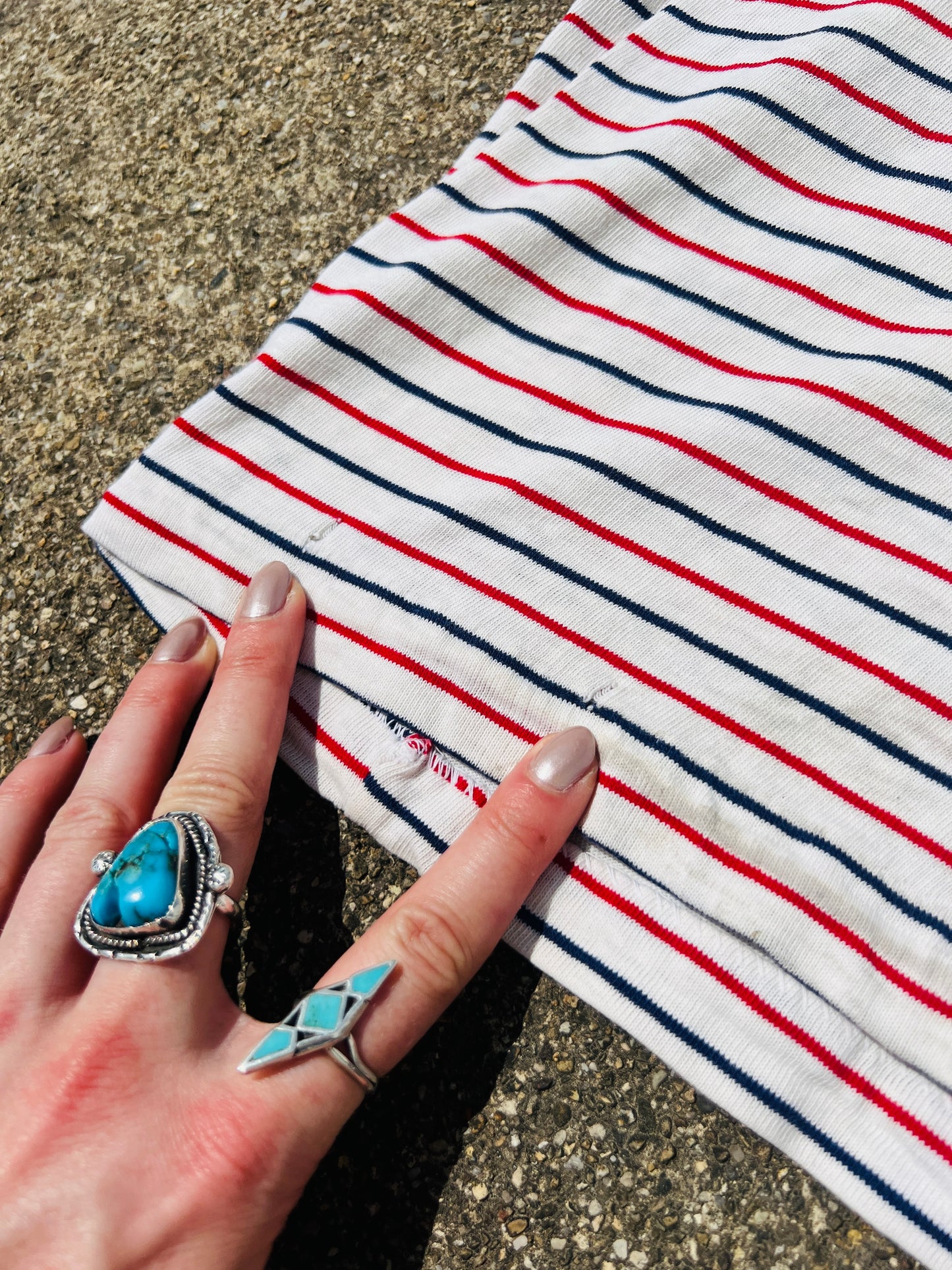 Vintage 1970s Striped USA Tank Top