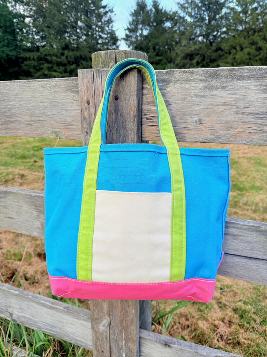 Vintage 1990s L.L. Bean Color-Block Boat & Tote Bag