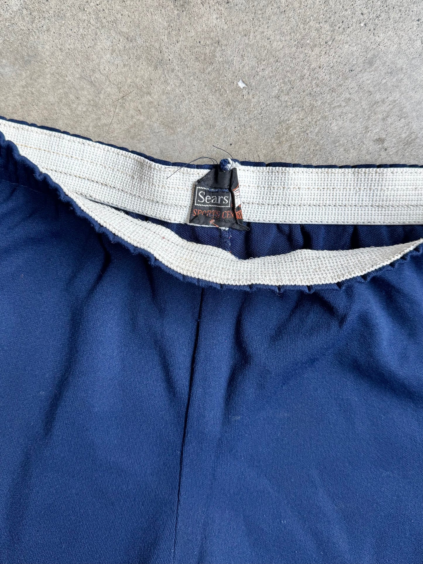Vintage 1970s Sears Navy Blue Athletic Shorts | Medium
