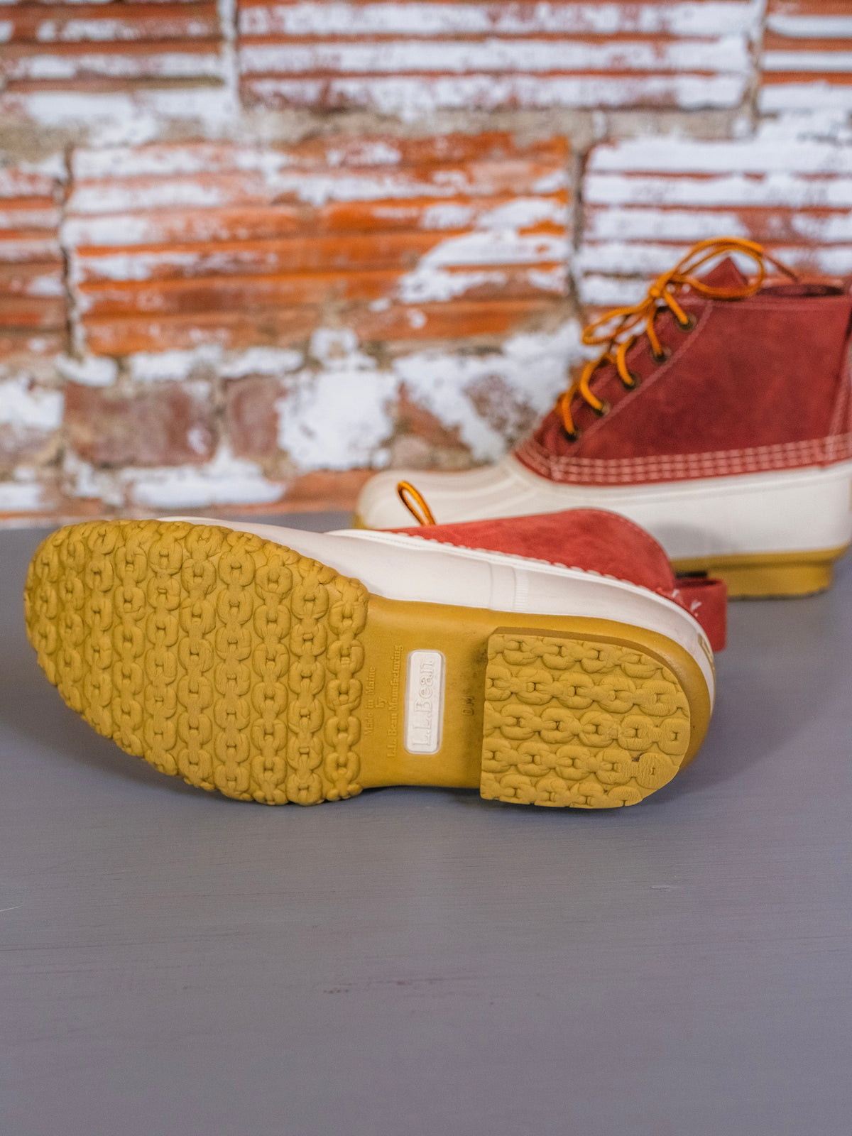 L.L. Bean Limited Edition Red Suede & White Rubber Bean Boots | Women’s 8