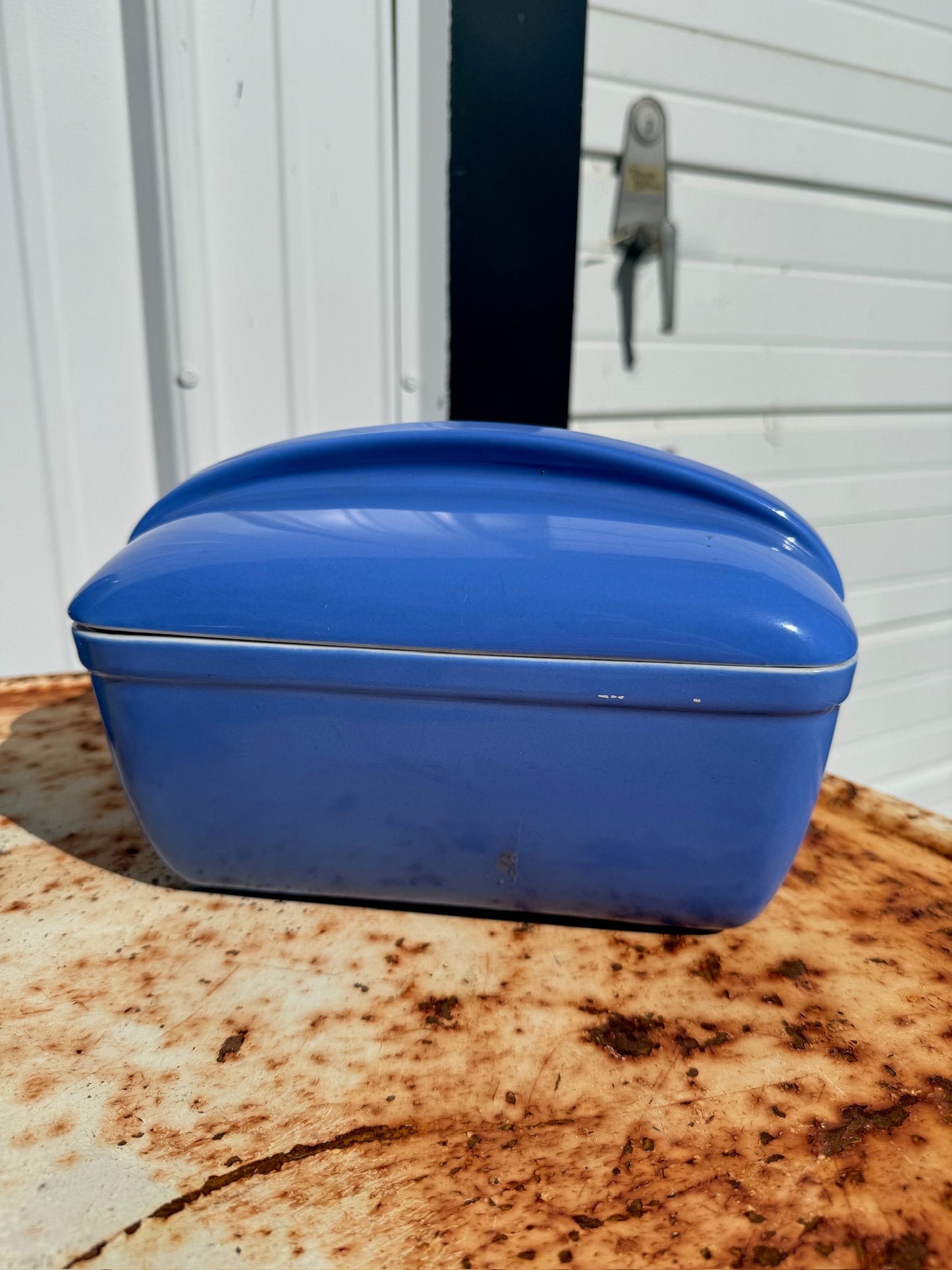 Vintage 1930s Hall China Co. Westinghouse Blue Refrigerator Dish Set