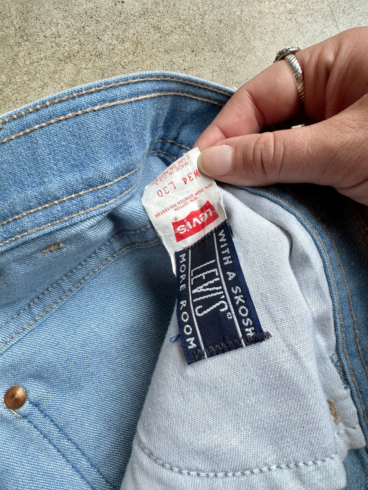 Vintage 1980s Levi’s “Skosh More Room” Cropped Jeans | Waist 34”