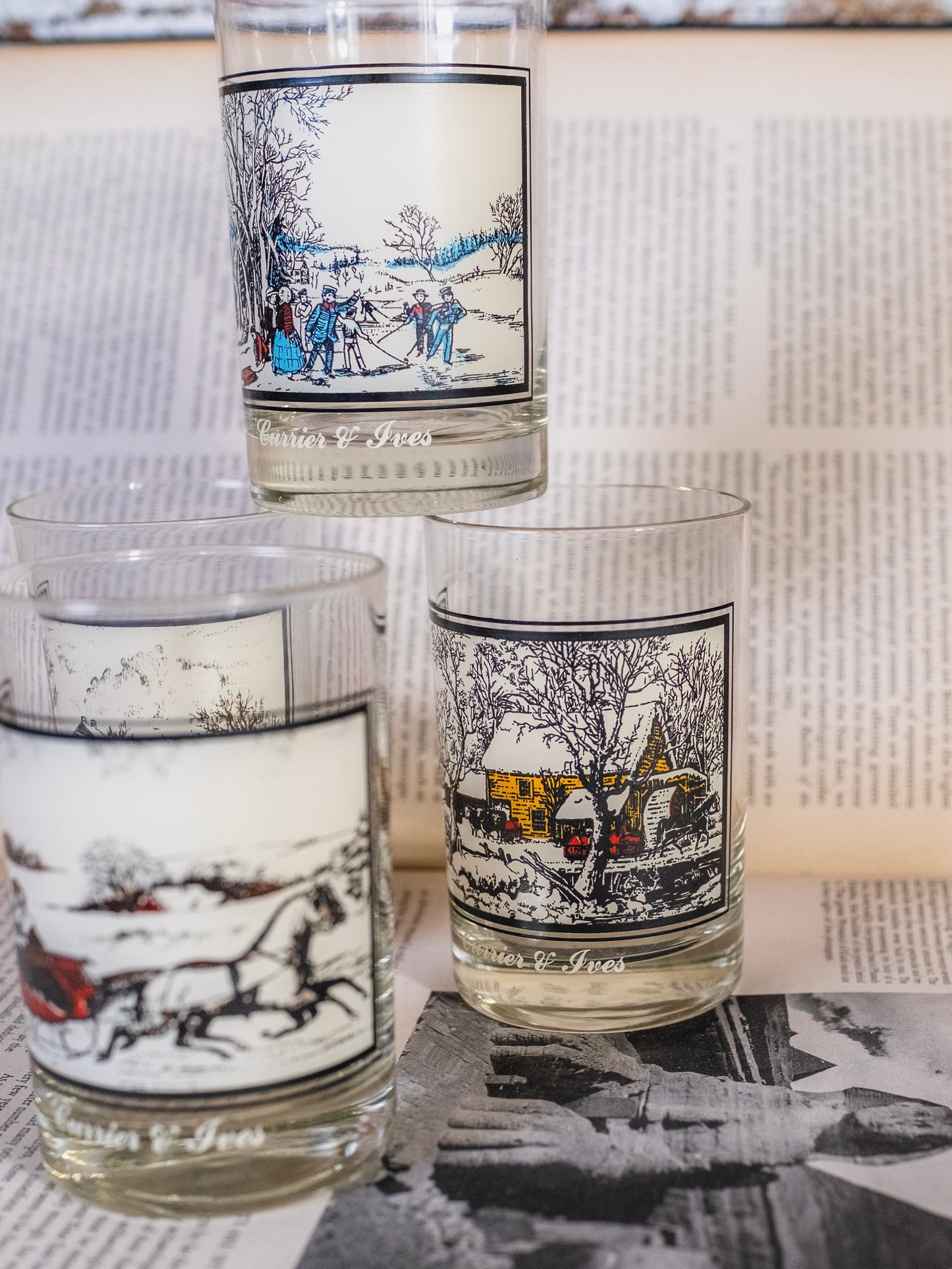 Vintage 1978 Currier & Ives Arby’s Collector’s Series Glasses | Set of 4