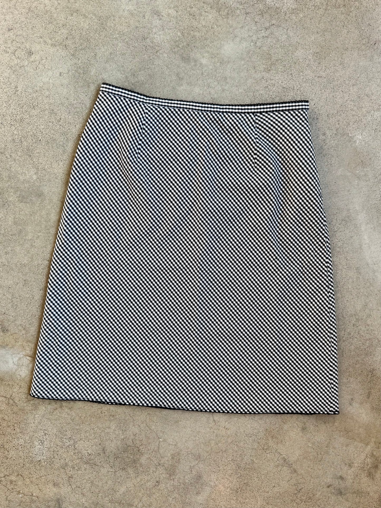 Vintage Liz Claiborne Black & White Plaid A-Line Skirt | Small