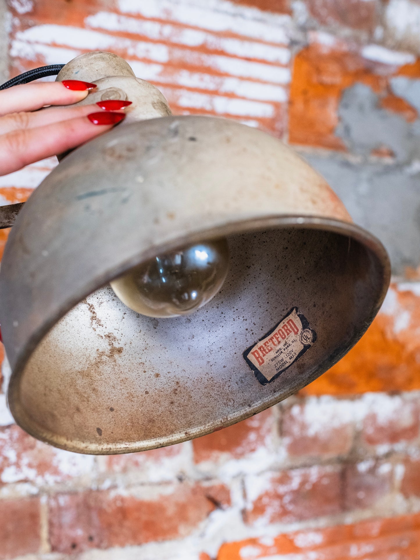 Vintage Bretford Metal Garage Floor Lamp