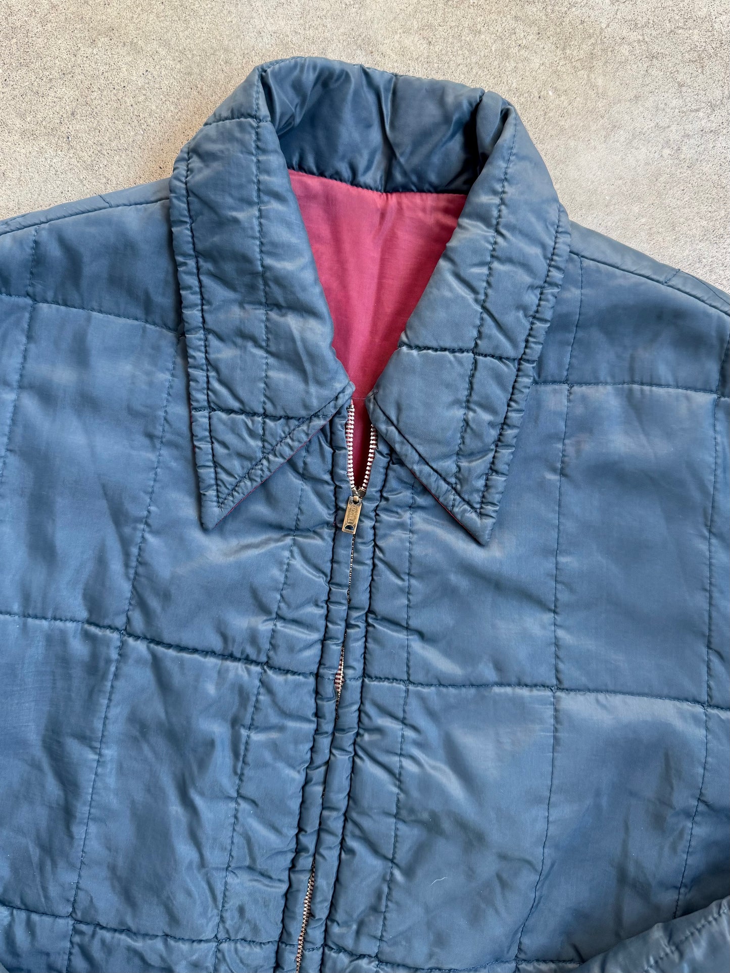 Vintage 1970s Sears Reversible Quilted Zip-Up Jacket | XL