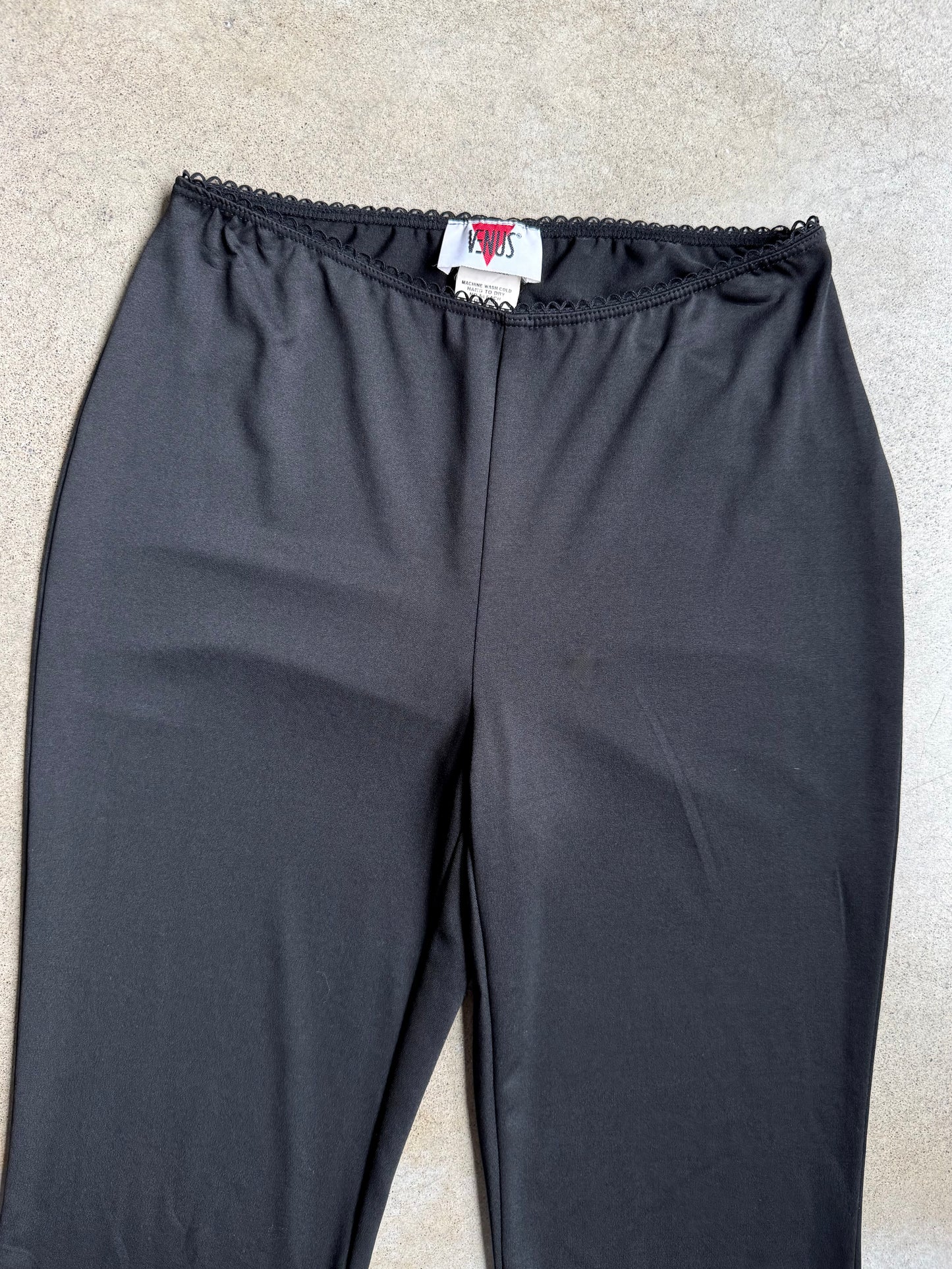 Vintage 1990s Venus Black Mid-Rise Flared Pants | Large