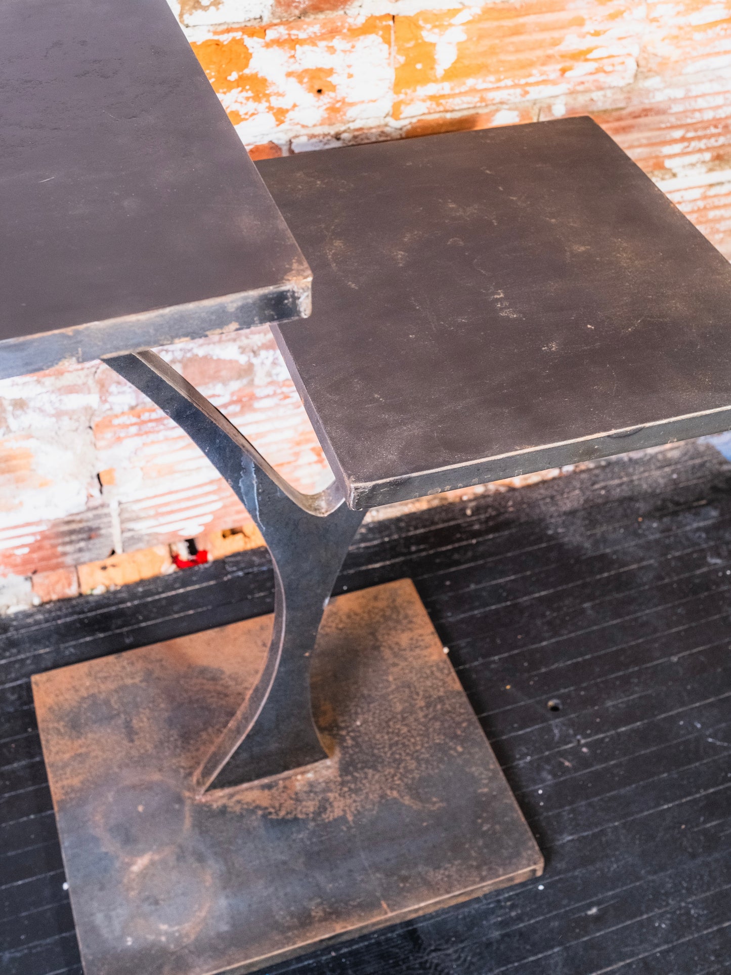 Vintage Steel Two-Tier Plant Stand