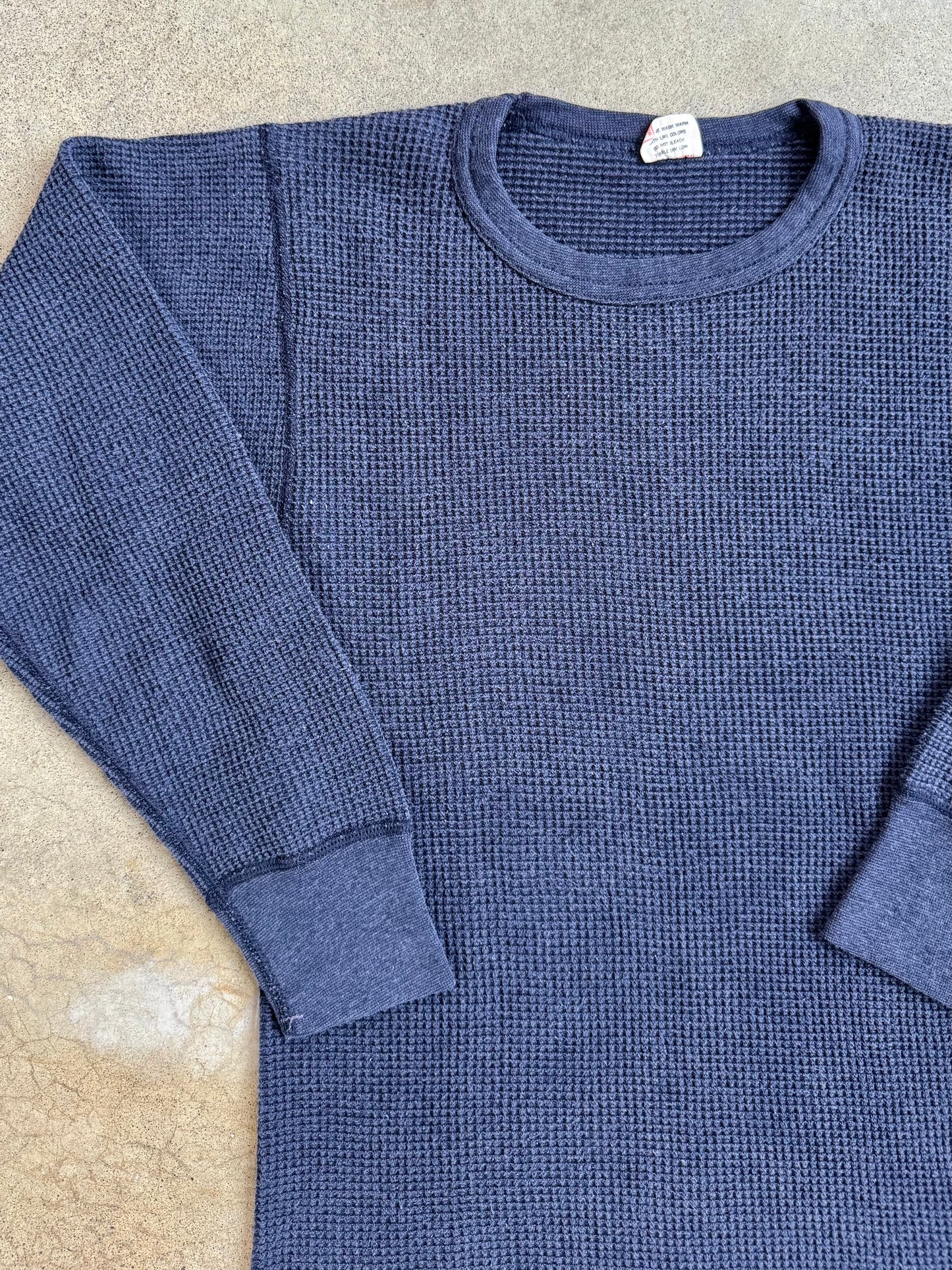 Vintage 1980s J.E. Morgan’s Long Johns Navy Waffle Knit Thermal | Medium