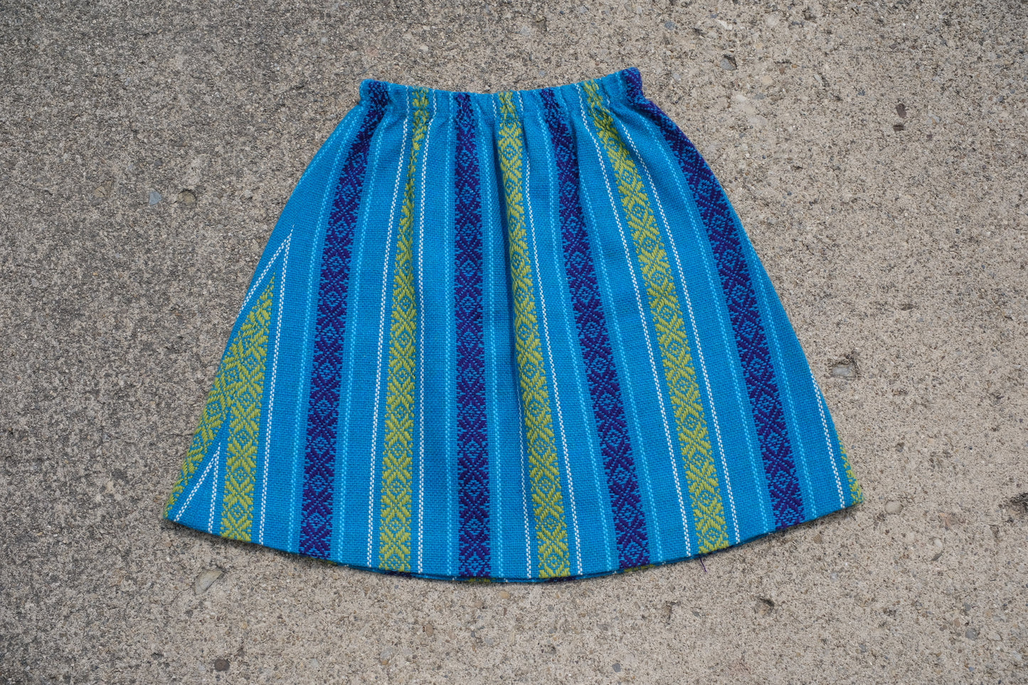 Vintage Blue Woven Wool Skirt