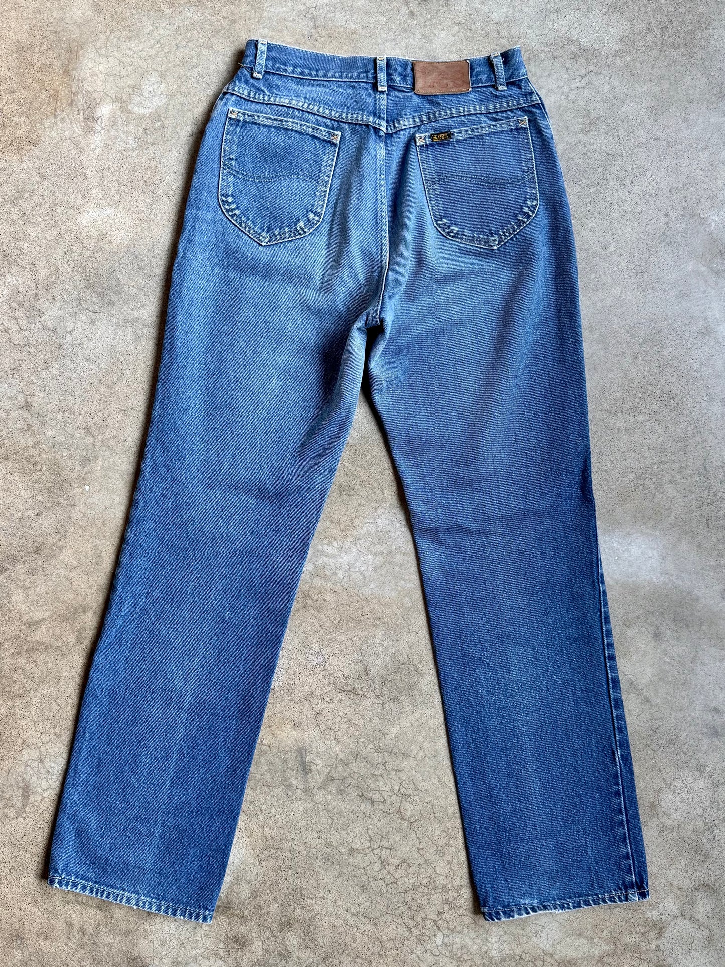 Vintage 1980s Lee Medium Wash High-Waisted Straight-Leg Jeans | Waist 29”