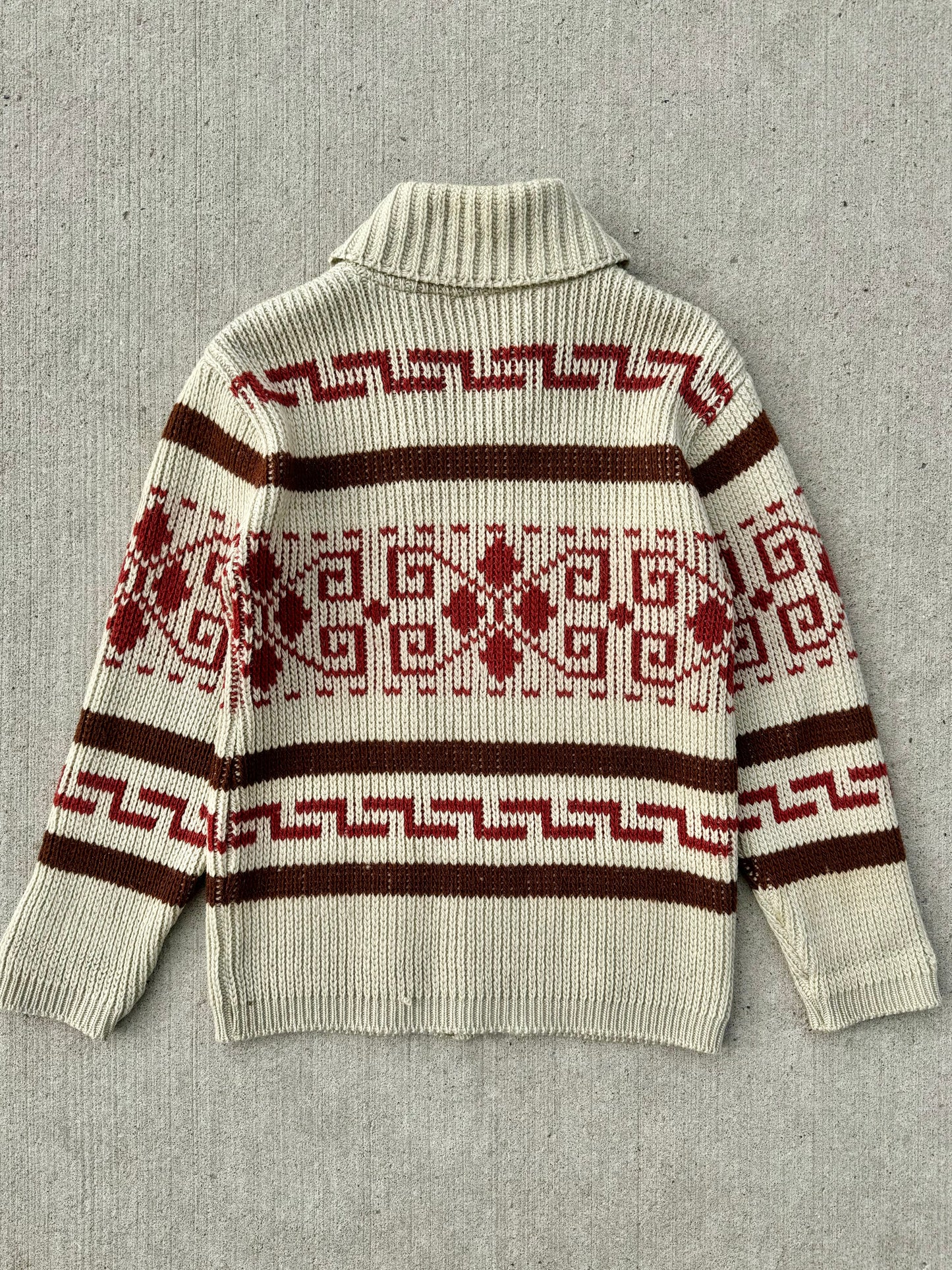 Vintage 1970s Pendleton Western Zip-Up Wool Sweater | Medium