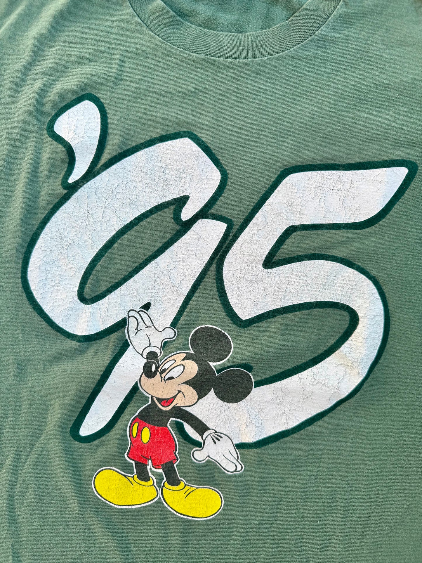 Vintage 1995 Disney World Green Cotton Graphic Tee | L/XL