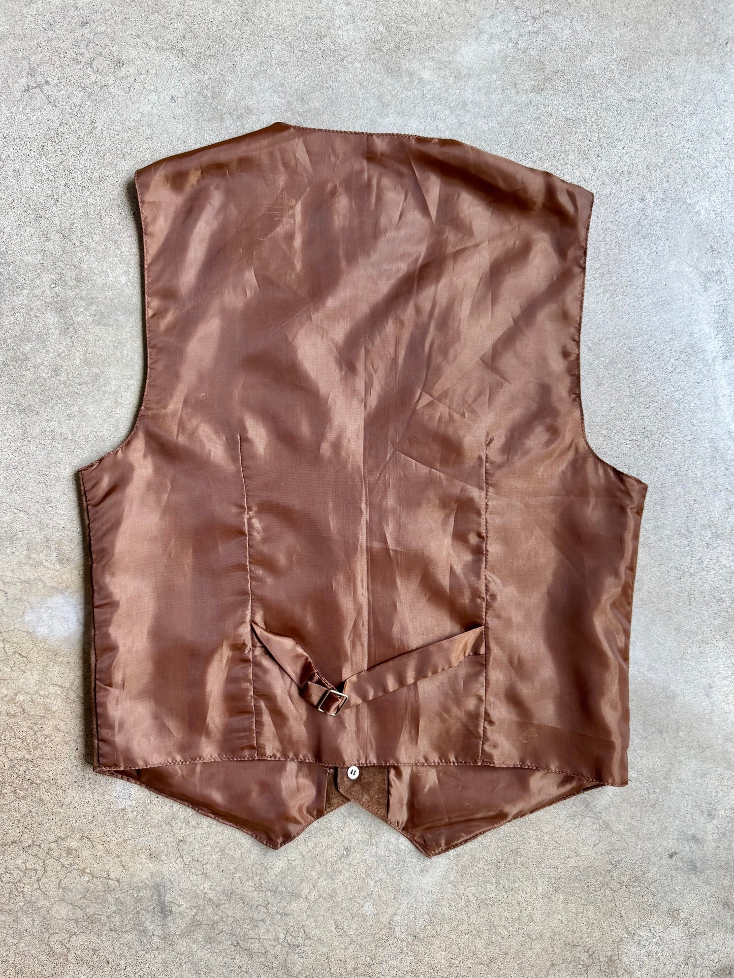 Vintage 1990s Company B Brown Suede Leather Vest | Large