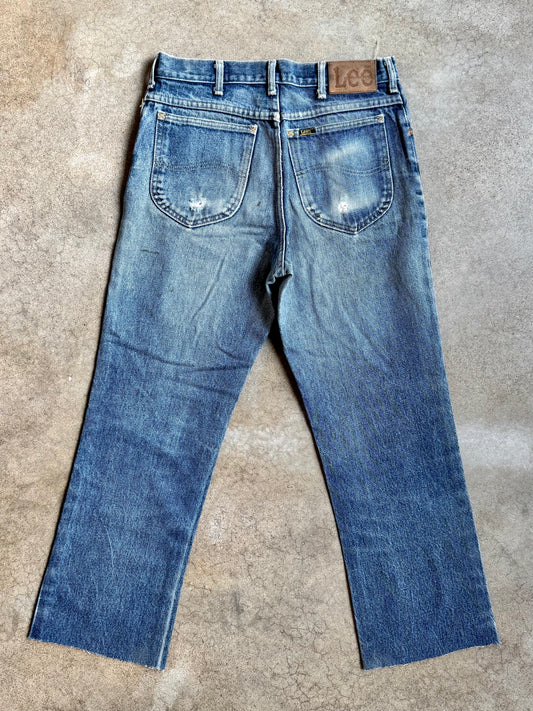 Vintage 1980s Lee Distressed Cropped Jeans | Waist 31”