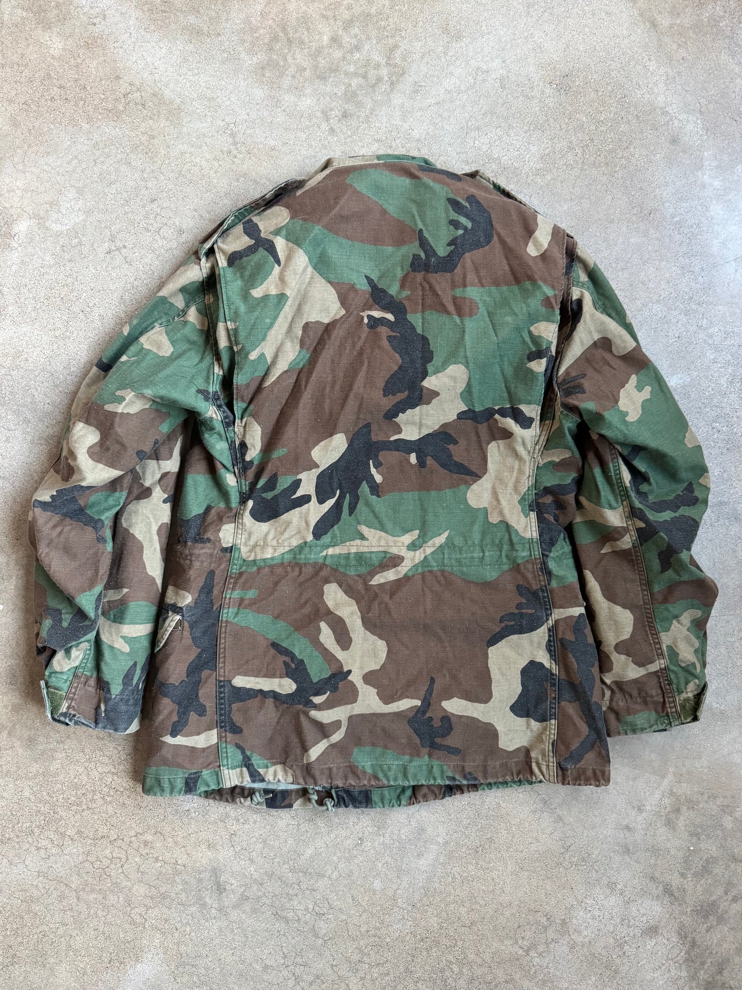 Vintage 1980s Military Issue U.S. Navy "Seabees" Camouflage Field Jacket | Small