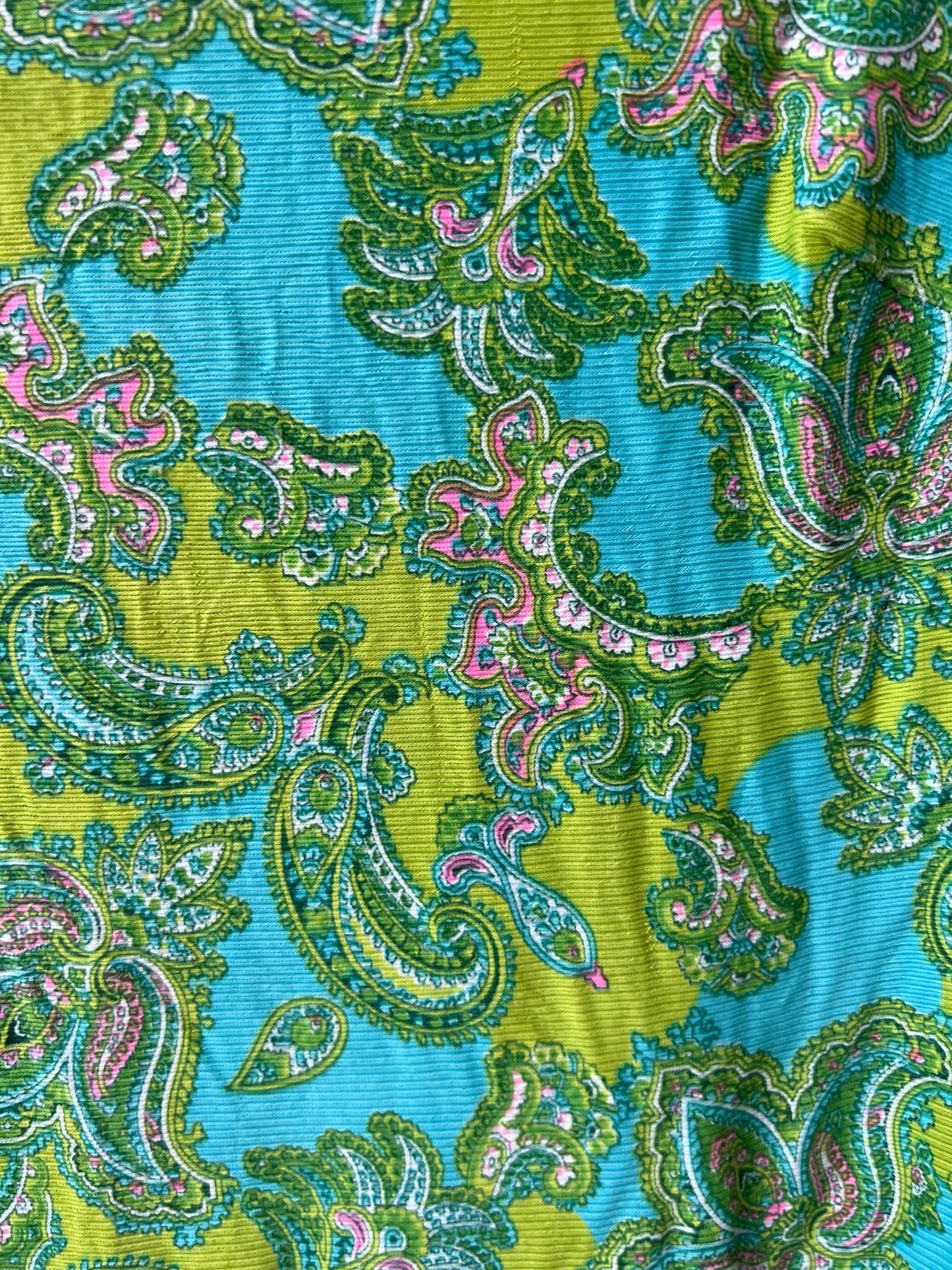 Vintage 1960’s Lime Green & Teal Pattern Shift Dress