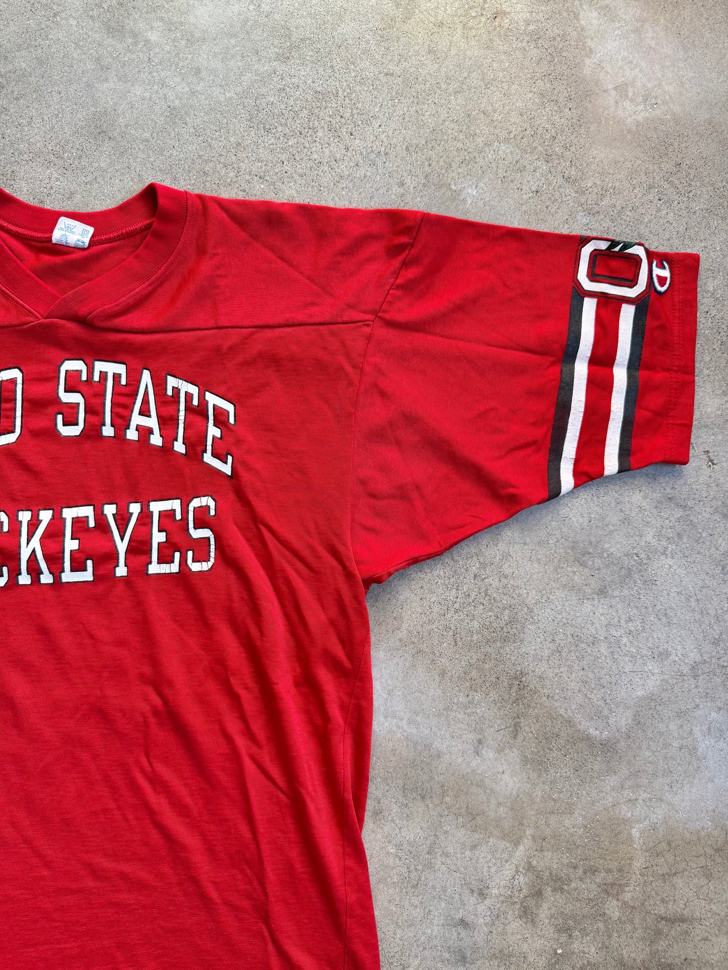 Vintage 1980s Champion Red Ohio State Football Jersey | Large