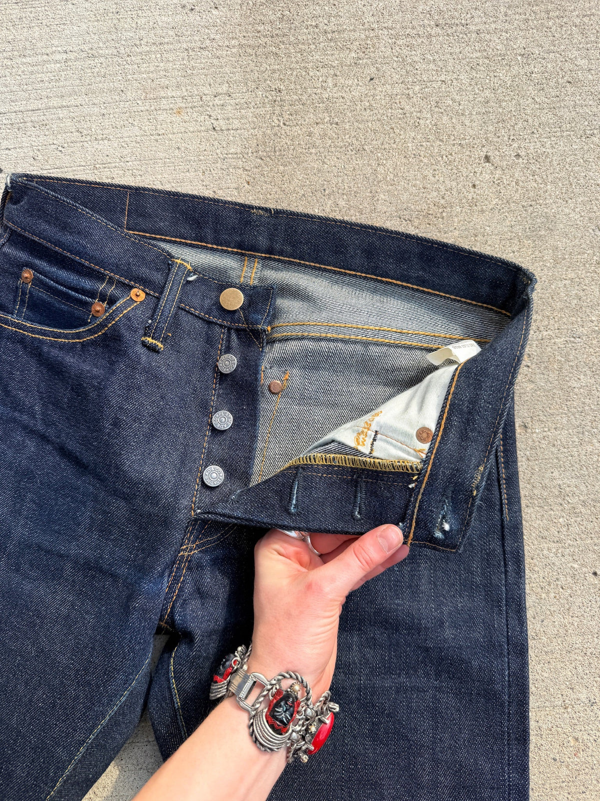 The Flat Head Selvedge Denim Dark Rinse Jeans | 28