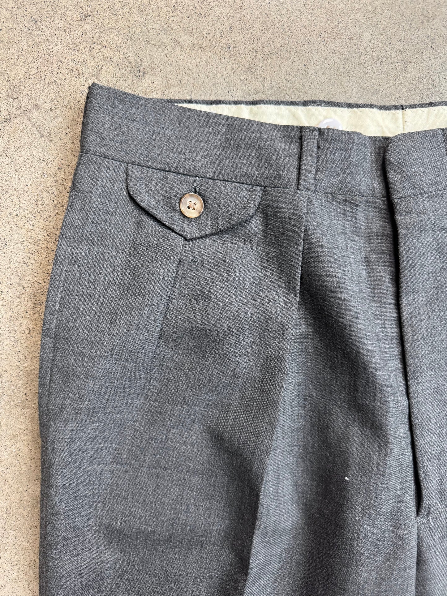 Vintage 1950s Ben Silver by Corbin Grey Pleated Dress Pants | Waist 32”