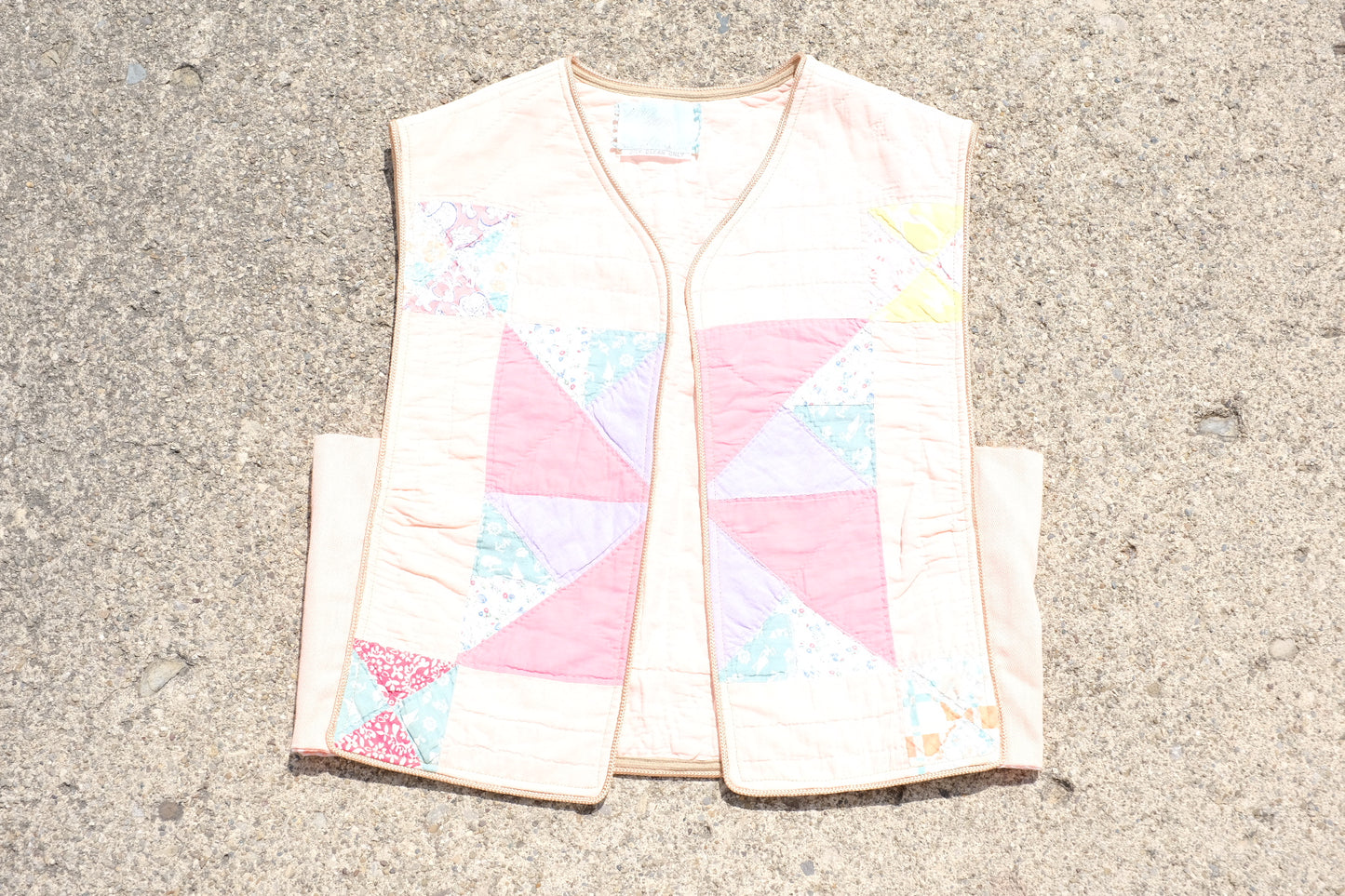 Vintage Mary Things Quilted Vest | Pink Patchwork