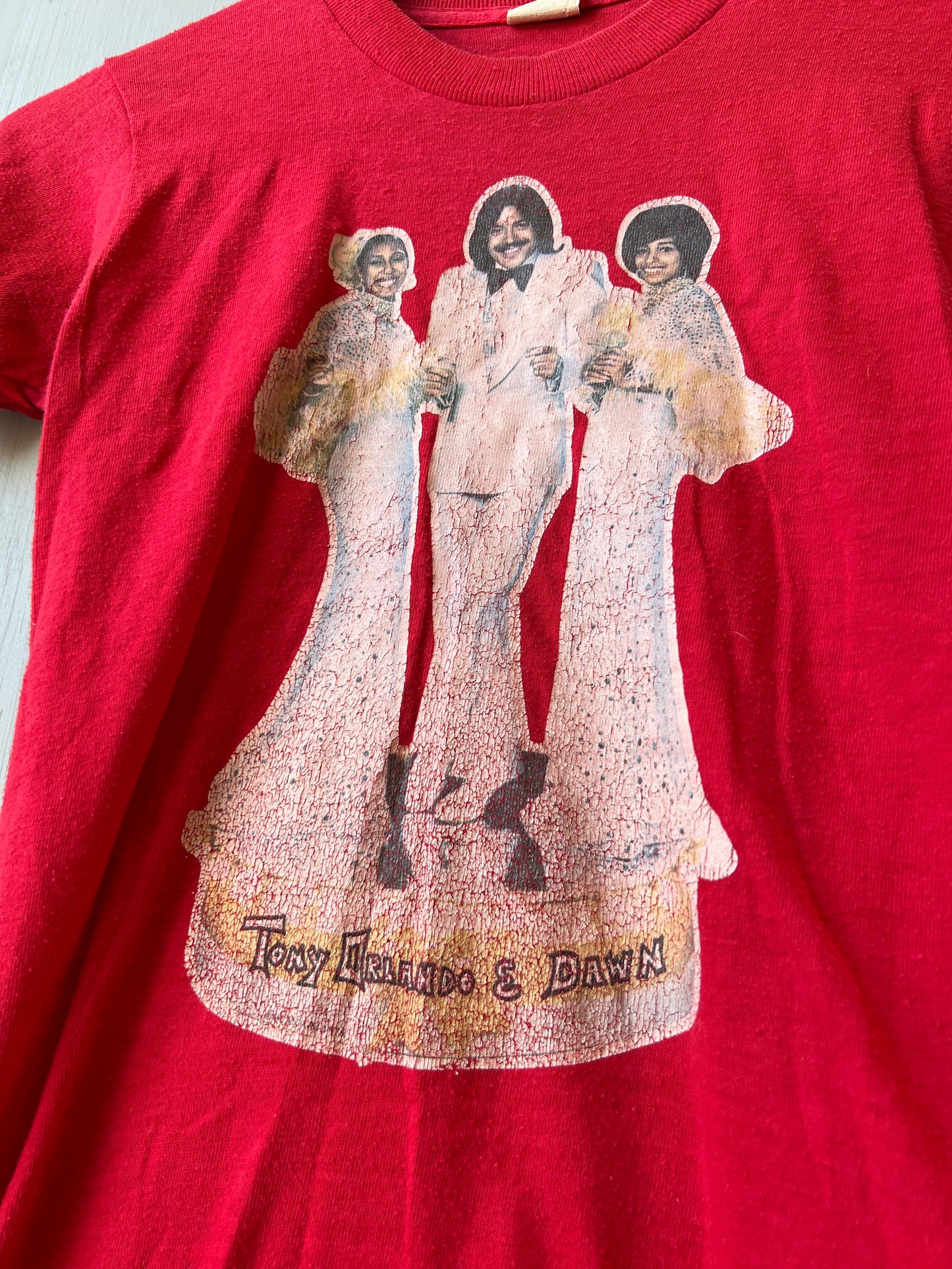 Vintage 1970’s Red Tony Orlando & Dawn Graphic T-Shirt