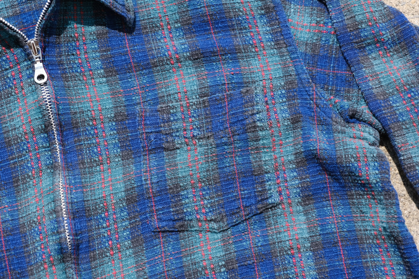 Vintage 80's Cropped Blue Plaid Jacket