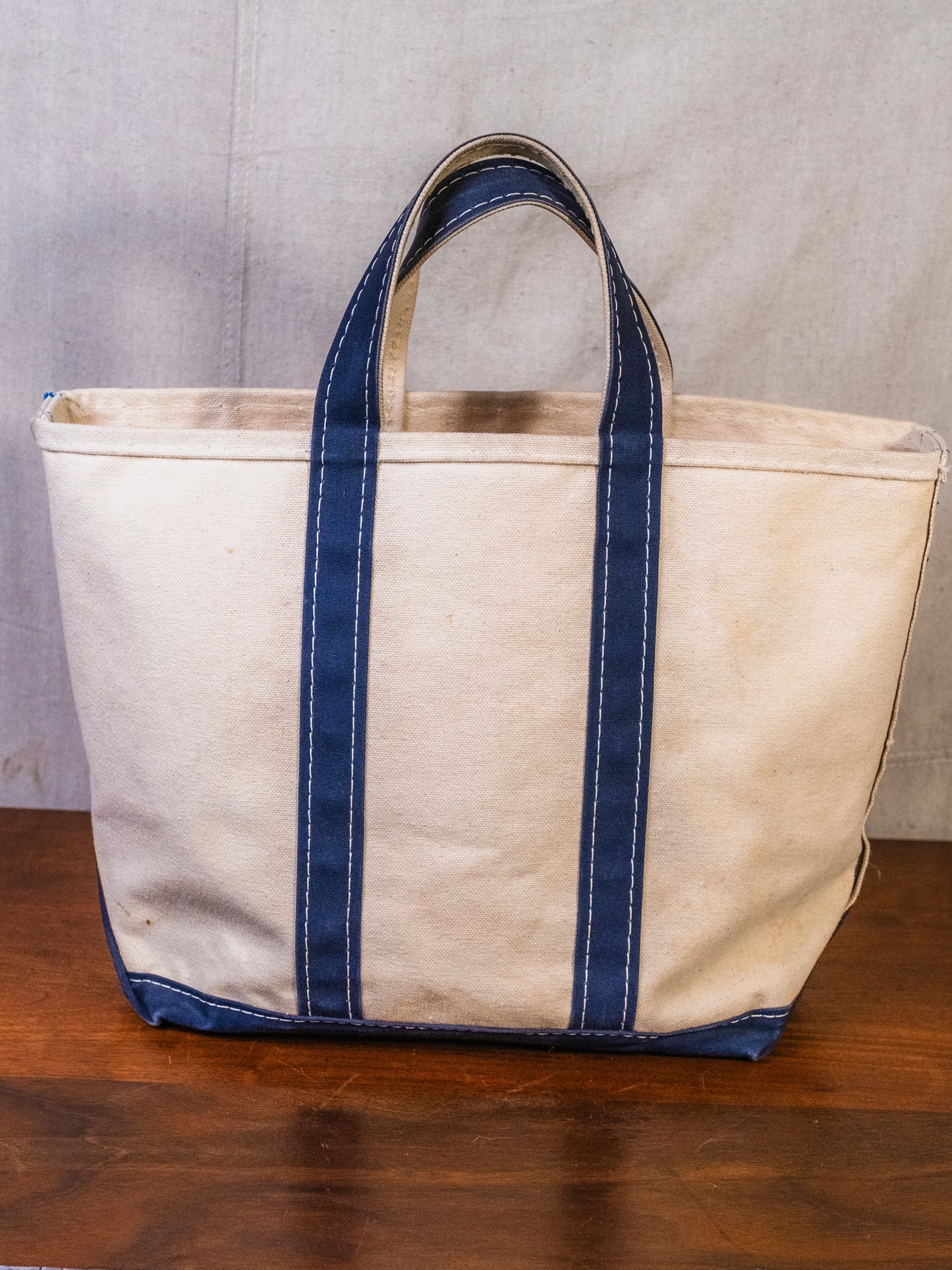 Vintage 1970’s/80’s L.L. Bean Navy Trim Canvas Boat & Tote Bag