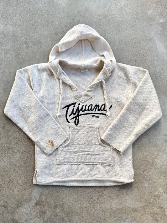 Vintage Tijuana Mexico Woven Cotton Hooded Pullover | XS/S