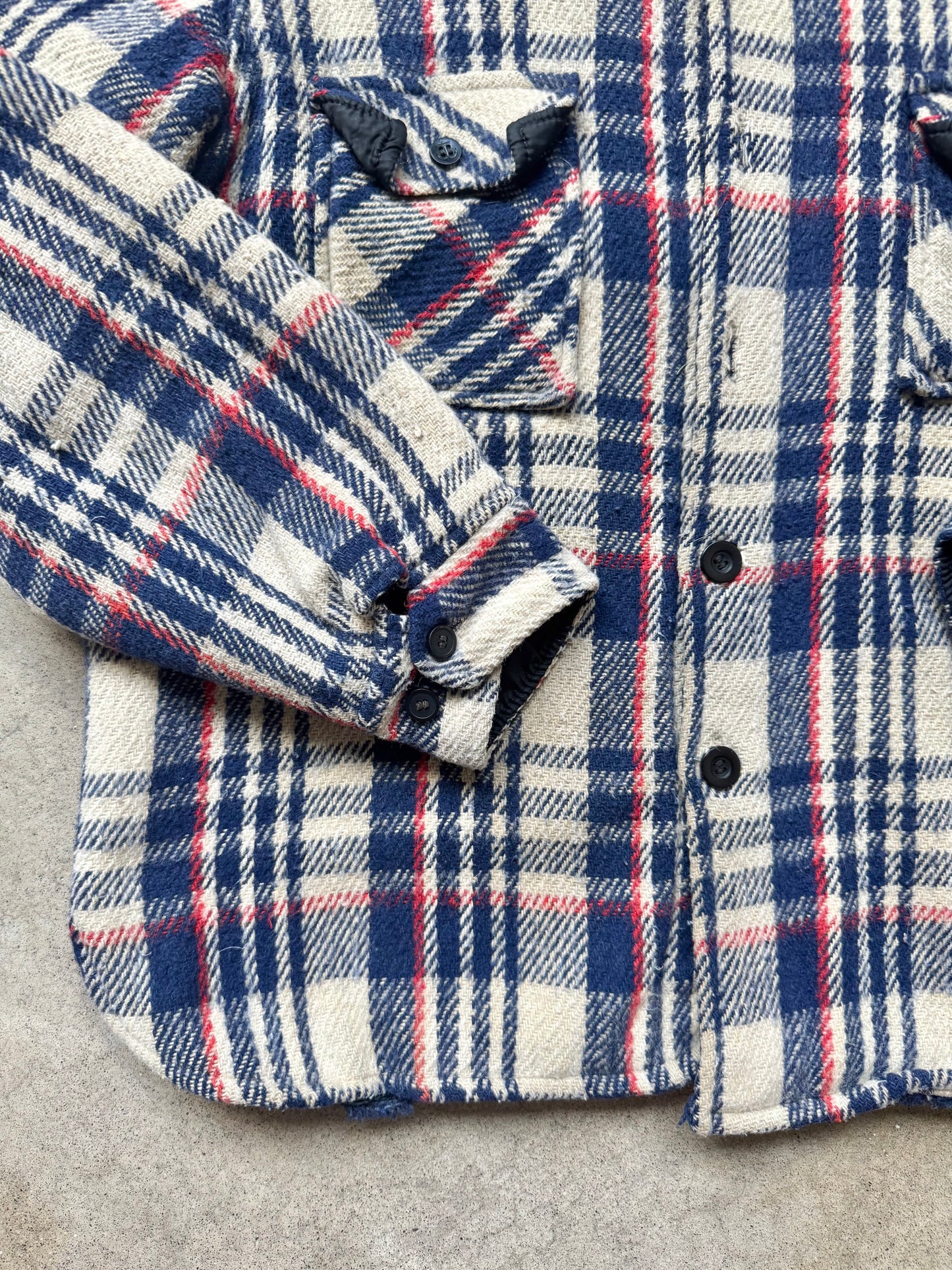 Vintage 1960s/70s Envoy Plaid Wool Blanket-Lined Shirt Jacket | Large