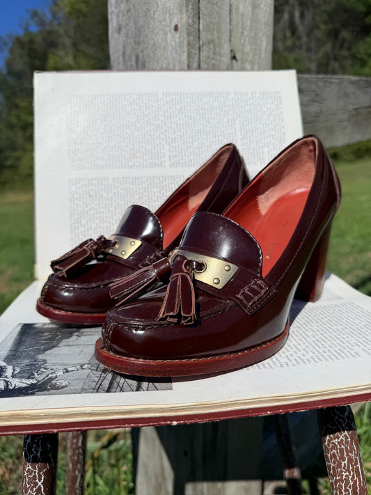 2000s Marc By Marc Jacobs Patent Leather Tassel Loafer Pumps | EU 37.5