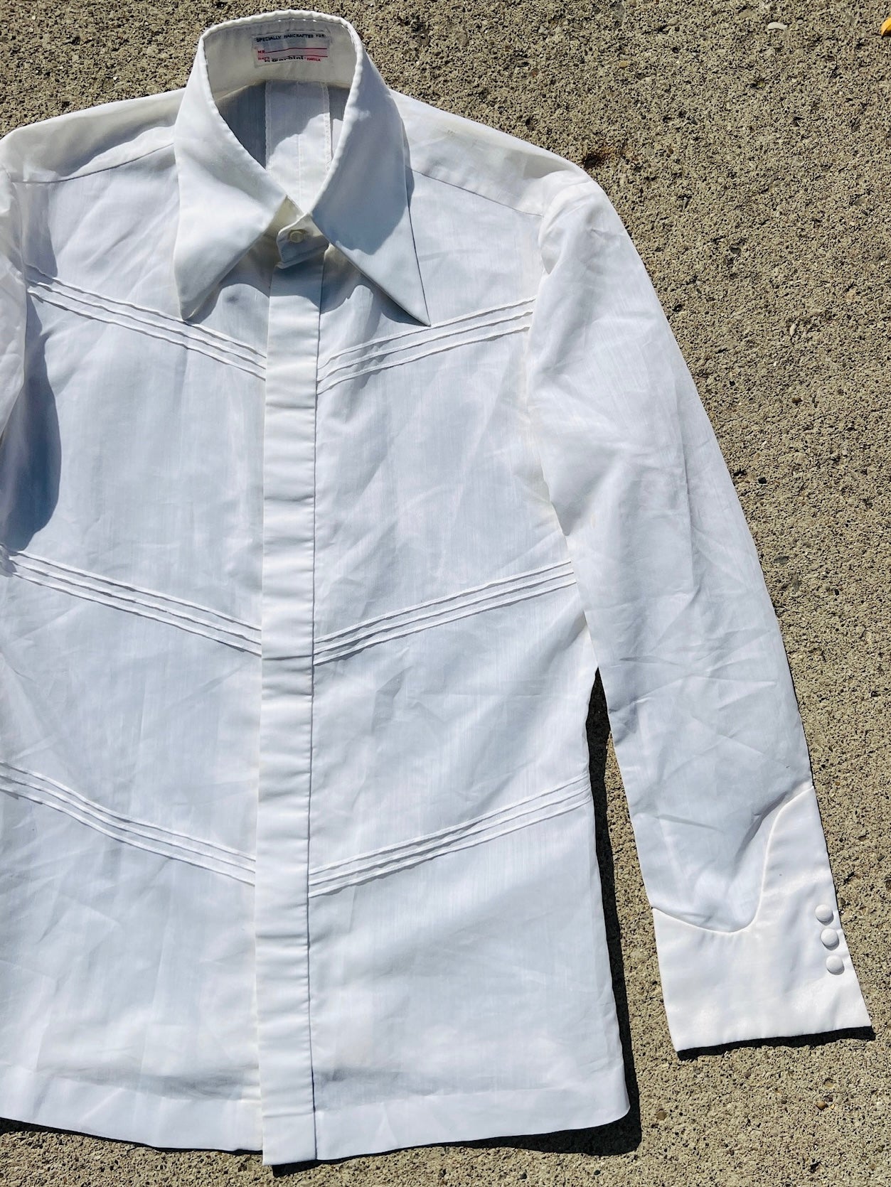 Vintage 1970s Gardini White Dress Shirt | Medium