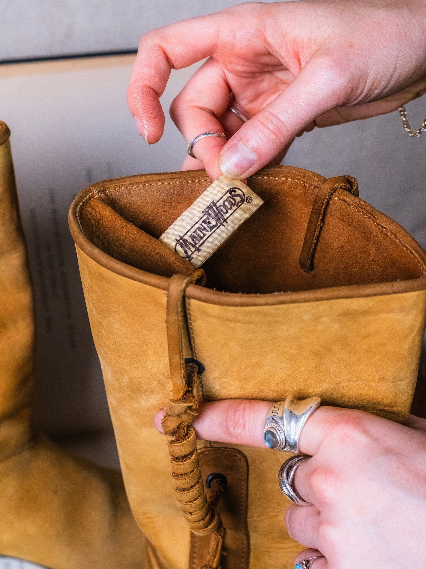Vintage 1970s Maine Woods Tan Suede Leather Mid-Calf Boots | Women’s 7.5