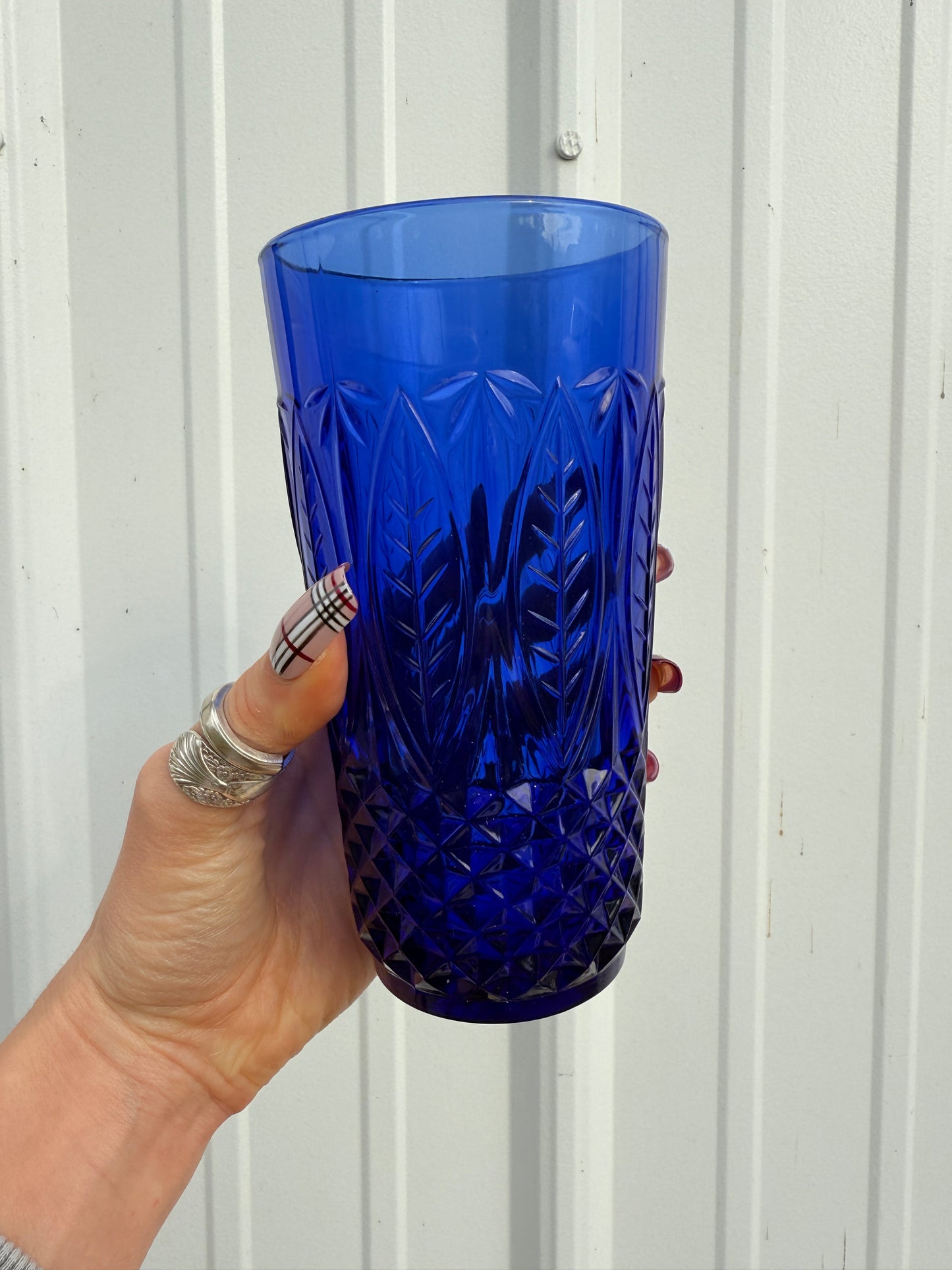 Vintage 1980s Avon Cobalt Blue Royal Sapphire Glass Tumblers | Set of 6