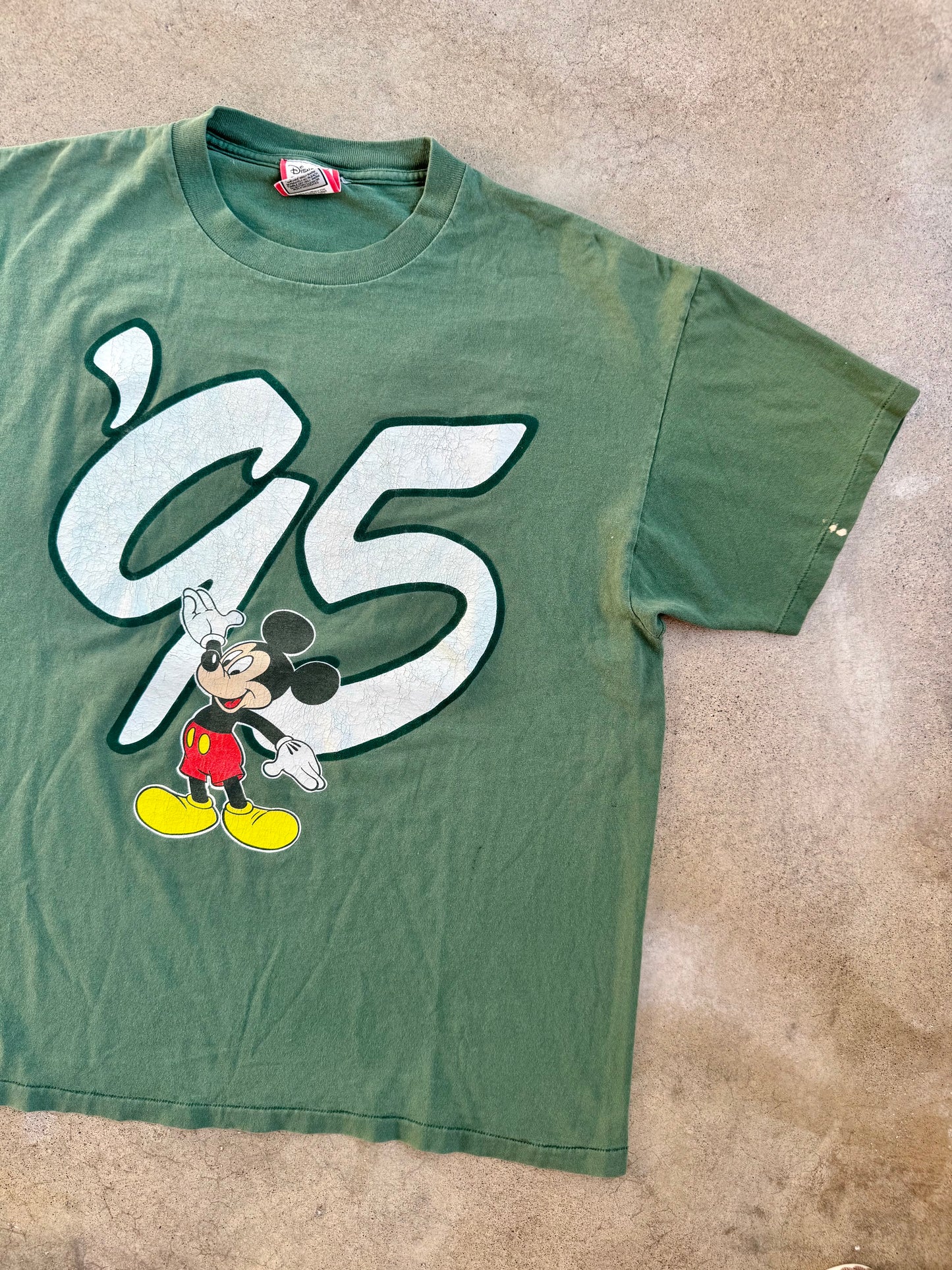 Vintage 1995 Disney World Green Cotton Graphic Tee | L/XL